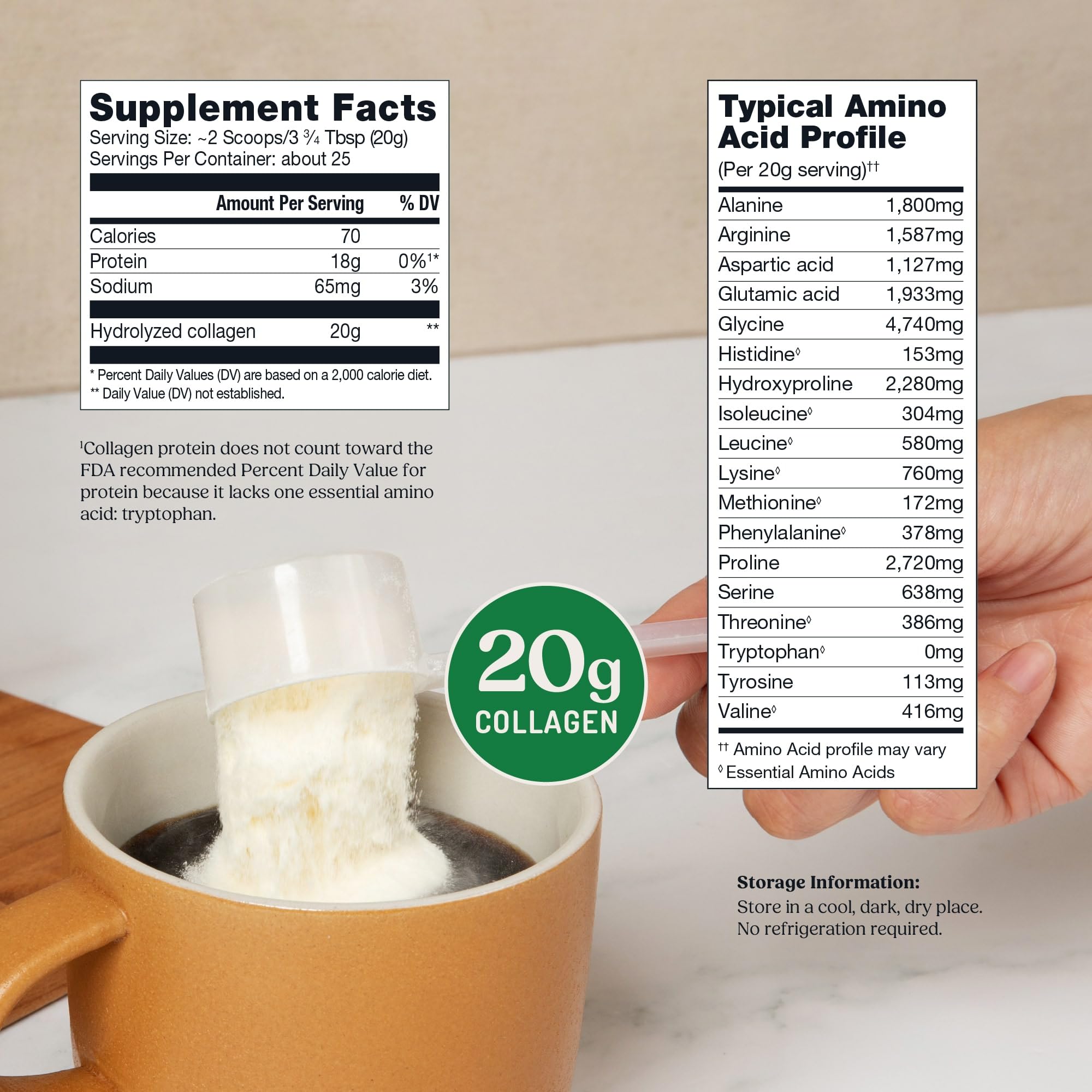 Bulletproof Unflavored Collagen Peptides Powder, 20g Grass-Fed Collagen Protein and Amino Acids for Skin, Bones and Joints, 17.6 Ounces