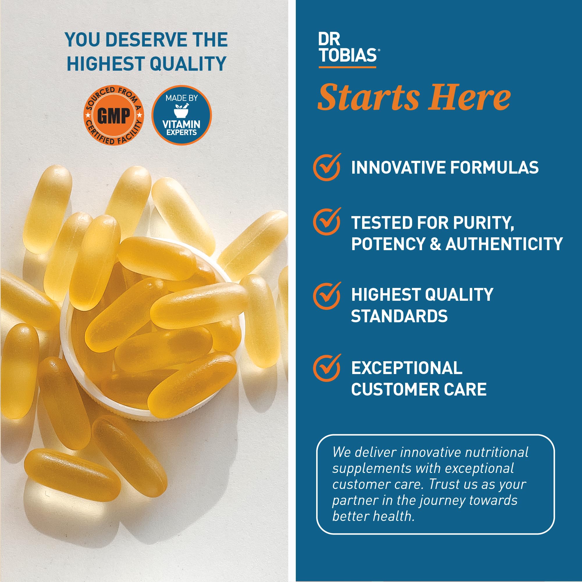 Dr. Tobias Omega 3 Fish Oil 2000mg Triple Strength with 800mg EPA 600mg DHA Per Serving | Fish Oil Omega 3 Supplements for Heart Brain & Immune Support - 180 Softgels (90 Servings)