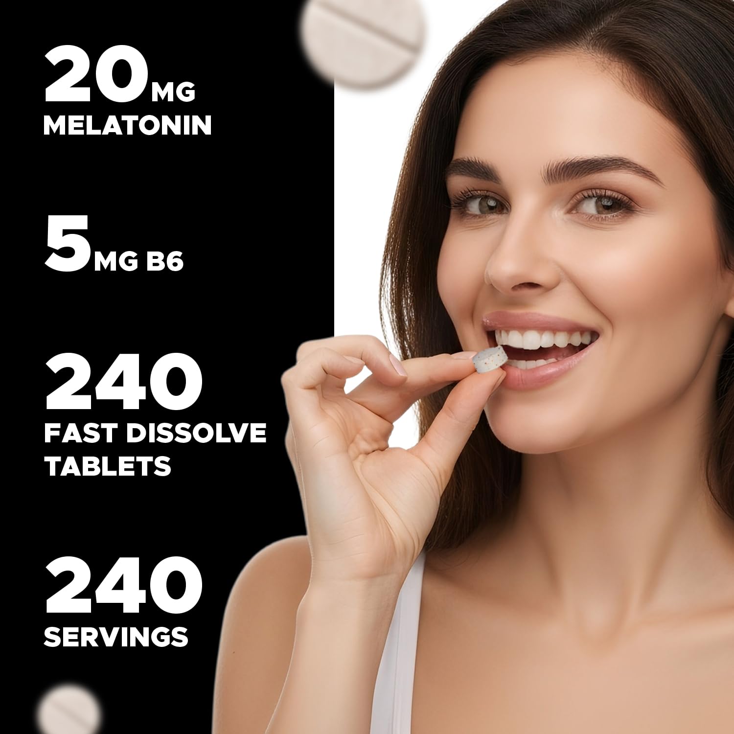 Vitabod Melatonin 20 mg - 240 Fast Dissolve Tablets - Drug Free - Natural Berry Flavor - Vegetarian, Non-GMO, Gluten Free 240 Count (Pack of 2)