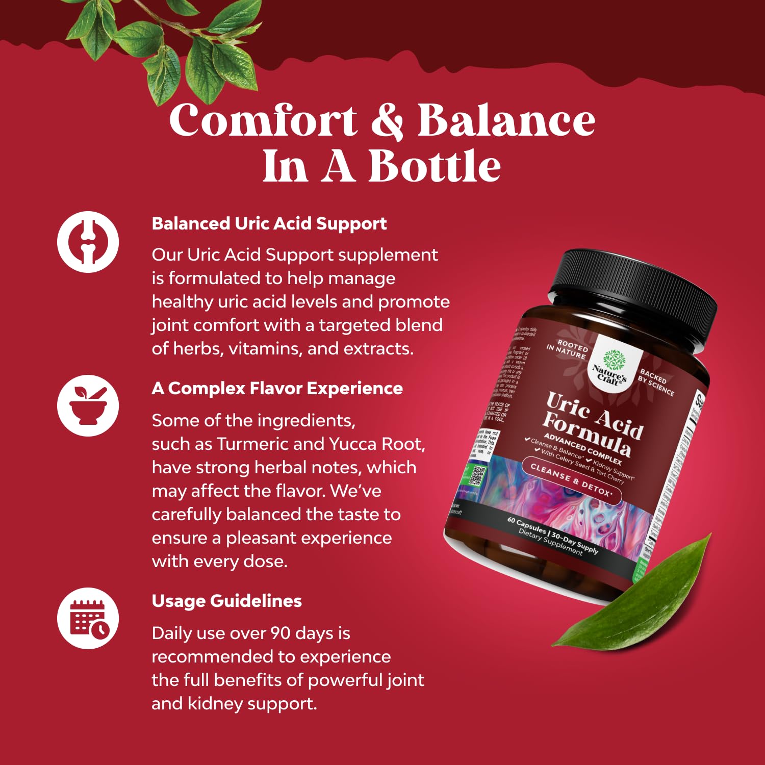 Green Coffee Bean Extract for Uric Acid Cleanse & Detox - Green Coffee Beans with Turmeric, Tart Cherry & Celery Seed for Adults - Daily Uric Acid Flush for Joints Support & Kidney Cleanser – 60 Ct