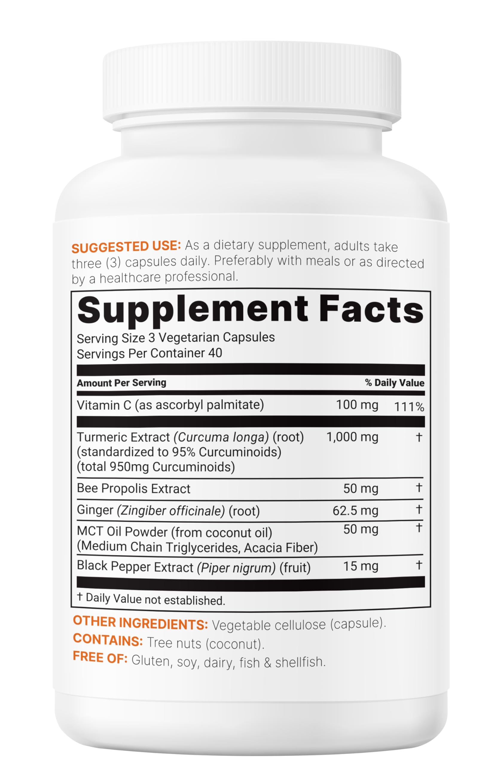 Micro Ingredients Pure Turmeric Curcumin Supplement 1,000mg – 95% Curcuminoids with Black Pepper & Ginger – High Absorption for Joint & Antioxidant Support* – Filler Free, 240 Veggie Capsules