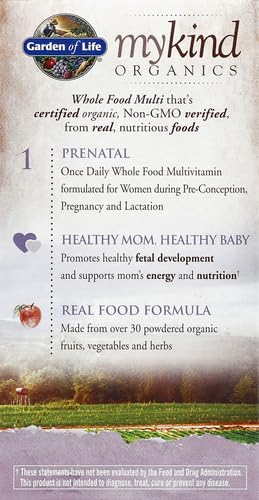 Garden of Life Prenatal Vitamins for Women, Organics Folate for Energy & Healthy Fetal Development,Non-constipating Iron,Vitamin C, B6, B12, D3,Non-GMO,Gluten-Free, Vegan, 90 Day Supply (Pack of 2)