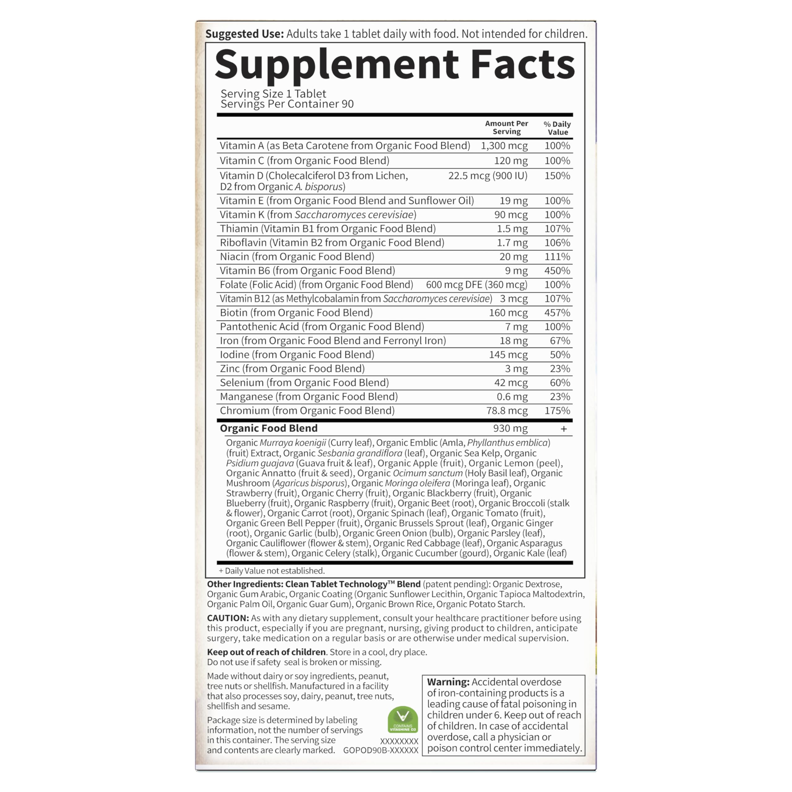 Garden of Life Prenatal Vitamins for Women, Organics Folate for Energy & Healthy Fetal Development,Non-constipating Iron,Vitamin C, B6, B12, D3,Non-GMO,Gluten-Free, Vegan, 90 Day Supply (Pack of 2)