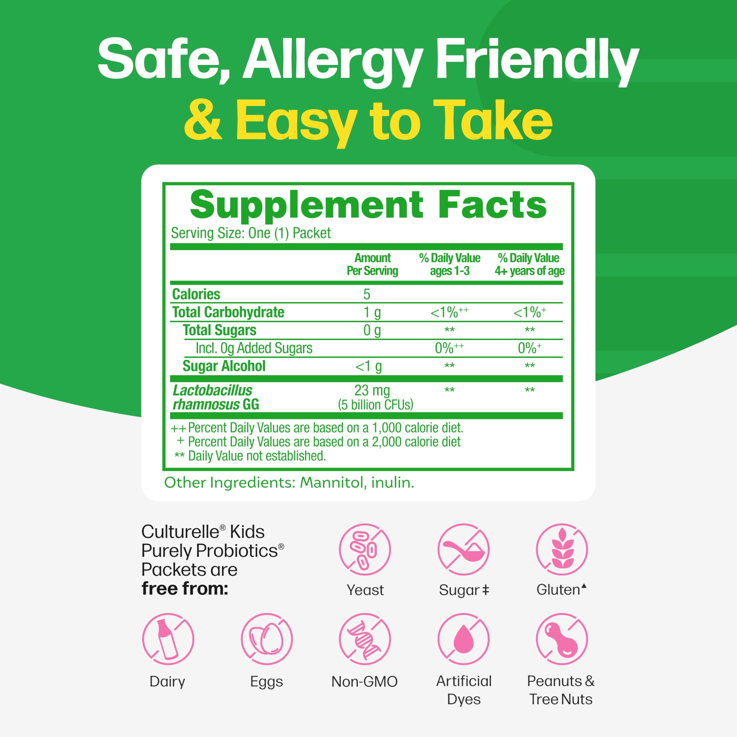 Culturelle Kids Daily Probiotic Packets for Kids, (Ages 3+) - 30 Count - From the 1 Pediatrician-Recommended Brand – Flavorless Daily Probiotics for Digestive Health & Immune Support