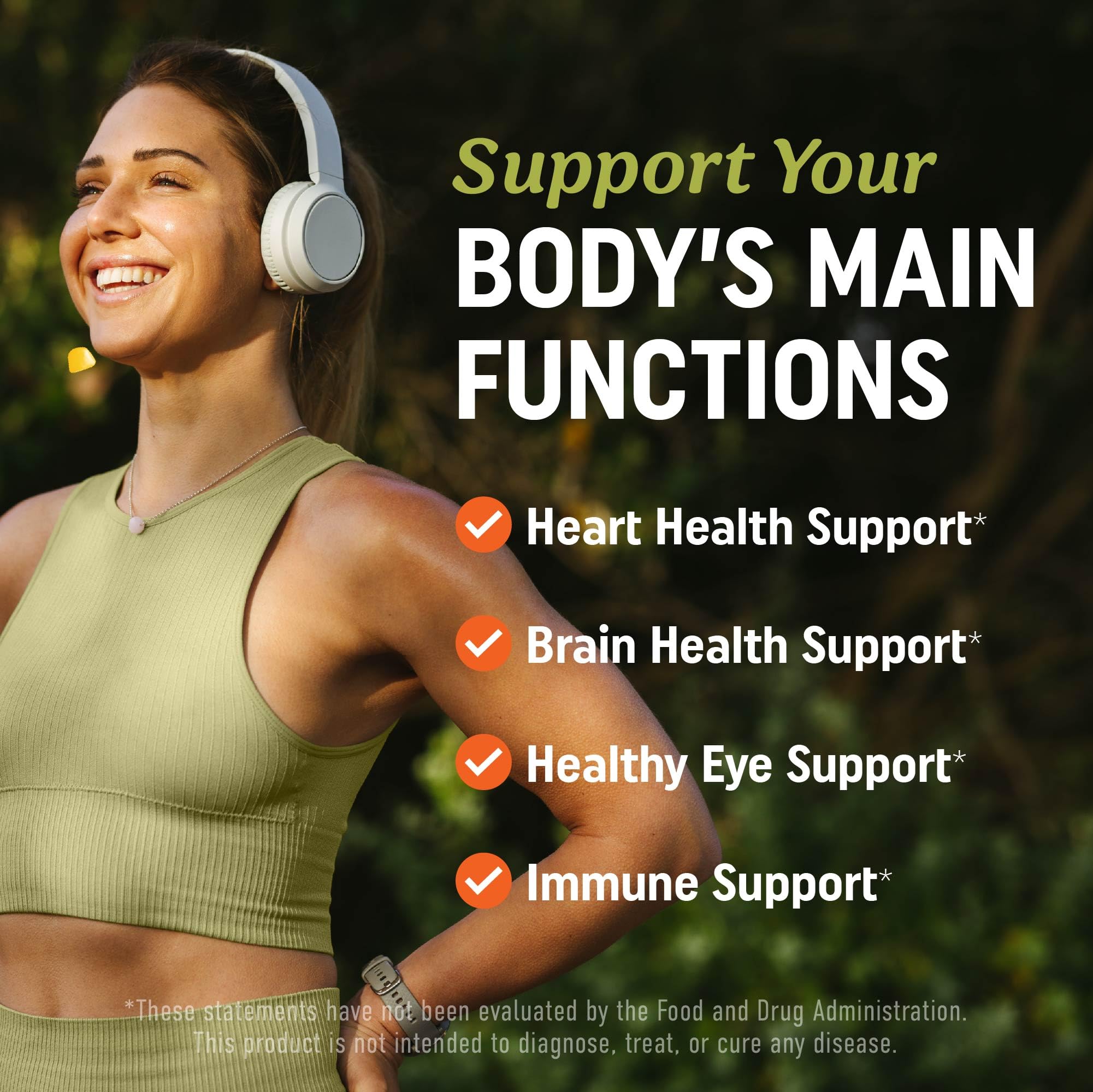 Omega 3 6 9 + DHA Gummies | Plant-Based Triple Omegas from Algae, Flaxseed & Safflower Oil | 50mg of DHA | Vegetarian, Non-GMO, Gluten-Free, Essential Fatty Acid Supplements for Adults | 60 Gummies