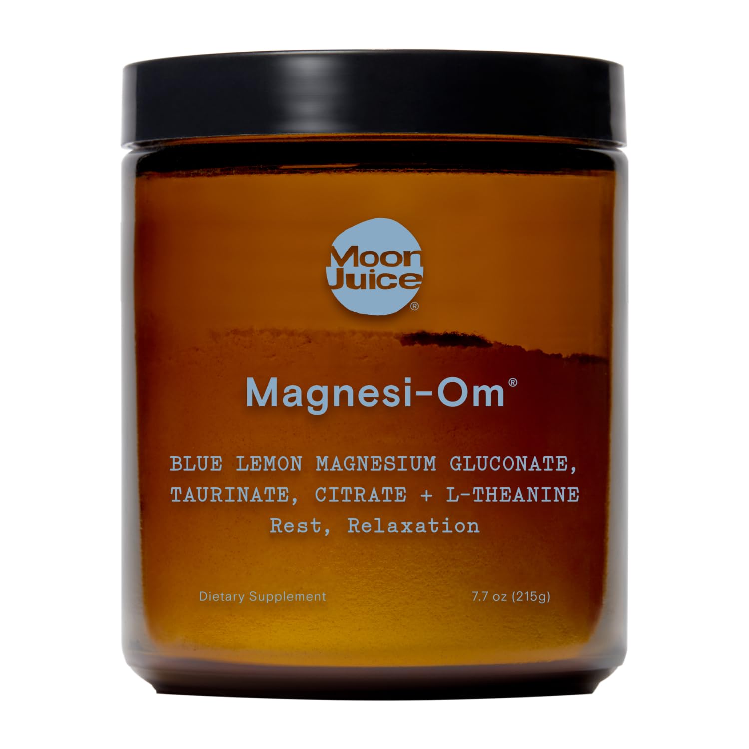 Moon Juice Magnesi-Om Magnesium Powder Supplement - Chelated Magnesium Complex + L-Theanine Blend for Rest, Relaxation & Regularity - Vegan, Non-GMO & No Sugar, Blue Lemon, 7.7 oz, 55 Servings