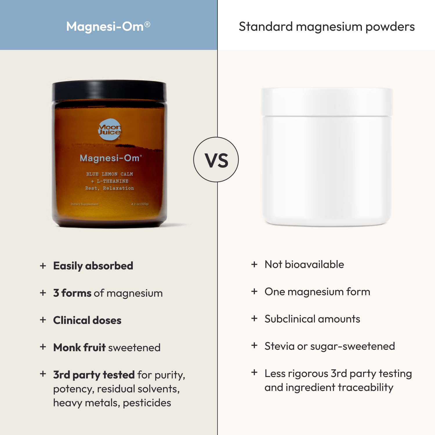 Moon Juice Magnesi-Om Magnesium Powder Supplement - Chelated Magnesium Complex + L-Theanine Blend for Rest, Relaxation & Regularity - Vegan, Non-GMO & No Sugar, Blue Lemon, 7.7 oz, 55 Servings