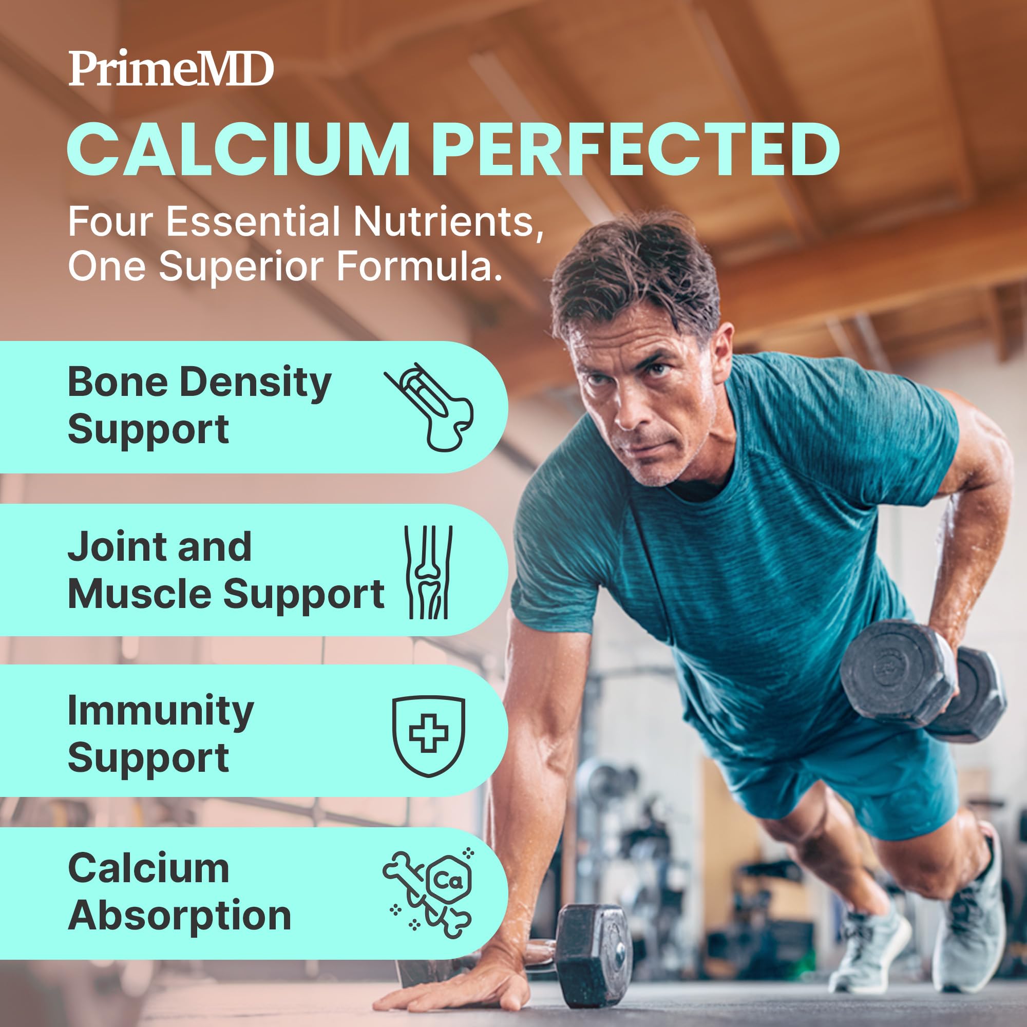 4-in-1 Calcium Supplements for Women and Men - Calcium with Vitamin D3 K2 5000 IU Supplement, 600mg per Serving - Gluten-Free, Vegan-Friendly (120 ct)