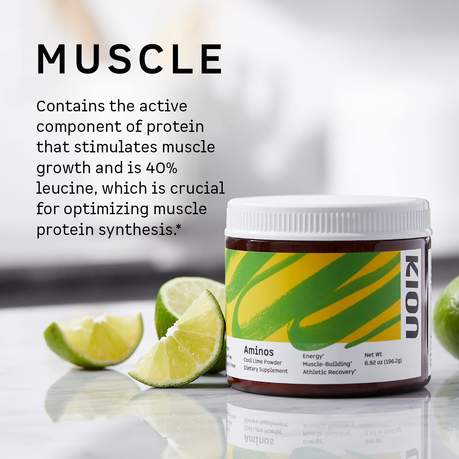 Kion Aminos Essential Amino Acids Supplement - Amino Acid Powder, Amino Energy Powder, Essential Energy Without Caffeine, Essential Amino Acids, BCAA EAA - 30 Servings, Cool Lime