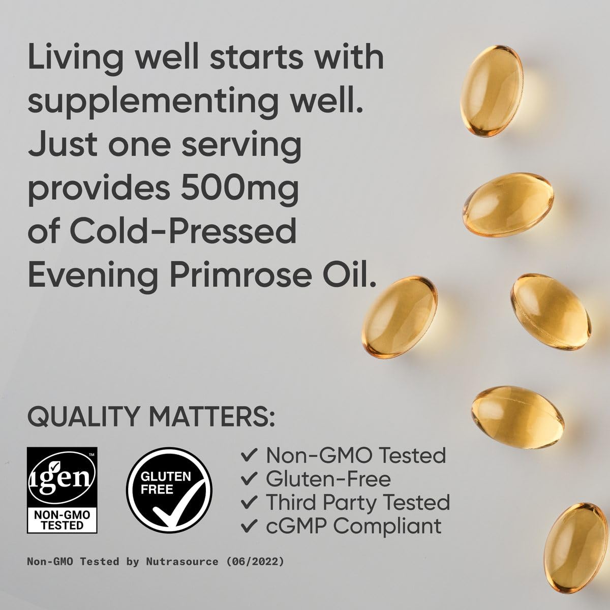 Sports Research Evening Primrose Supplement from Cold Pressed Oil - Softgels for Women’s Health & Skin Health - Gluten Free & Non-GMO GLA - Primrose Oil 500mg, 240 Count