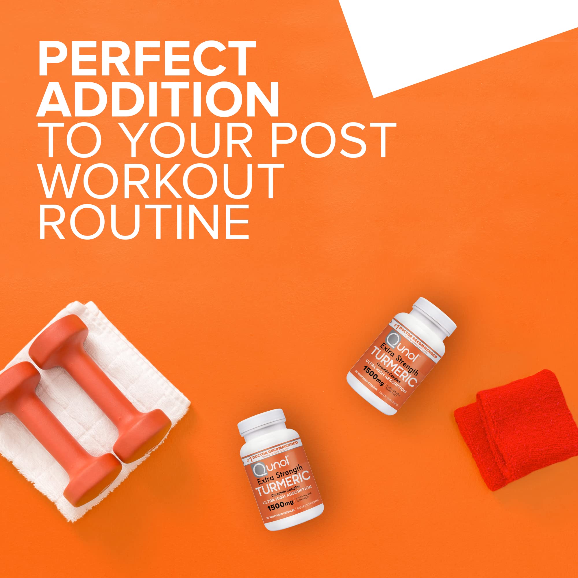 Turmeric Curcumin Capsules, Qunol with Ultra High Absorption 1500mg, Joint Support, Dietary Supplement, Extra Strength, 90 Vegetarian Capsules