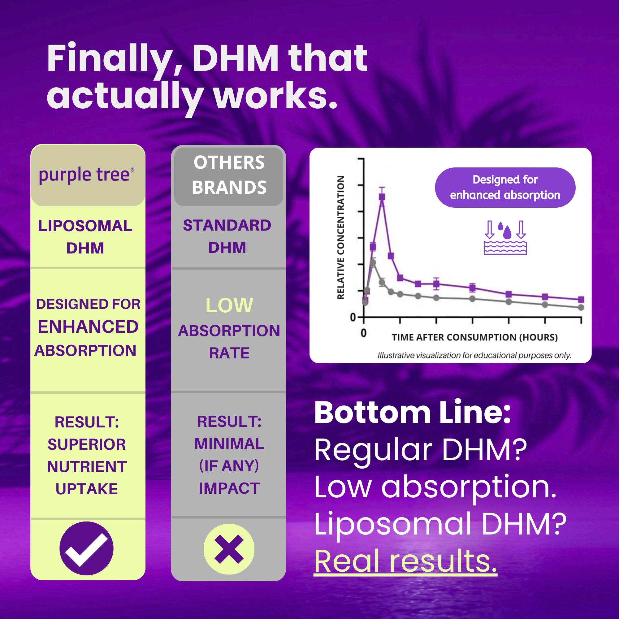 purple tree Post-Celebration Wellness Supplement | Liposomal Dihydromyricetin (DHM), L-Glutathione, Milk Thistle for Liver Support & Hydration | Electrolytes, B Vitamins, Willow Bark | 90 Pills