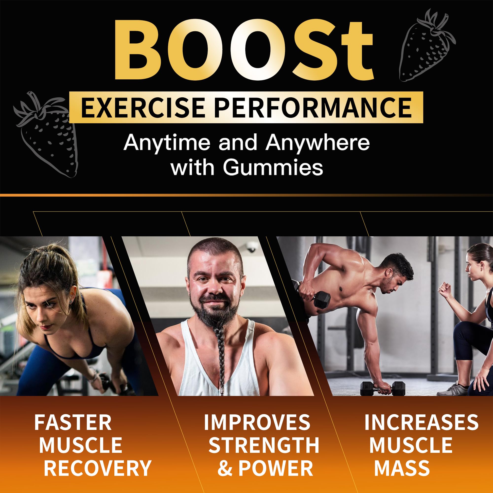 Nutravita NSF Certified Creatine Gummy - Creatine Monohydrate Gummies for Men & Women-5g of Creatine Monohydrate per Serving - Sugar Free,Vegan, Strawberry Flavor, 120 Count