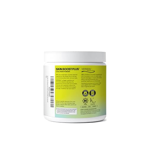 Sparkle Wellness VERISOL Bioactive Hydrolyzed Collagen Peptides | Collagen Powder with Vitamin C & Hyaluronic Acid for Hair, Skin, and Nail Health | Skin Boost Plus (Acai Lemonade) [30-Serves]