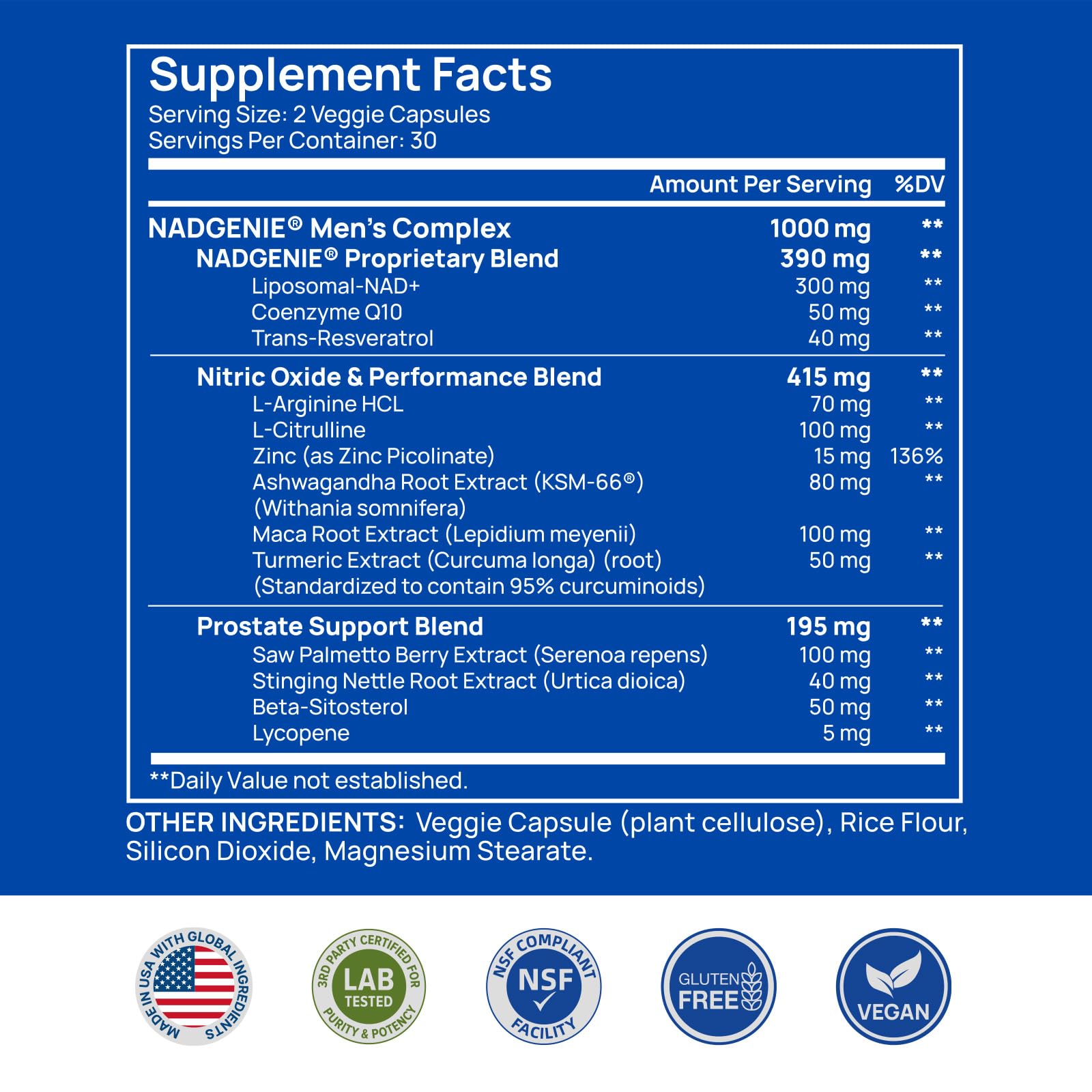 Liposomal NAD Supplement for Men – NMN Alternative Nitric Oxide Prostate Health Supplements with Resveratrol, CoQ10, L Citrulline and Lycopene for Anti-Aging & Cellular Energy Support 60 Capsules