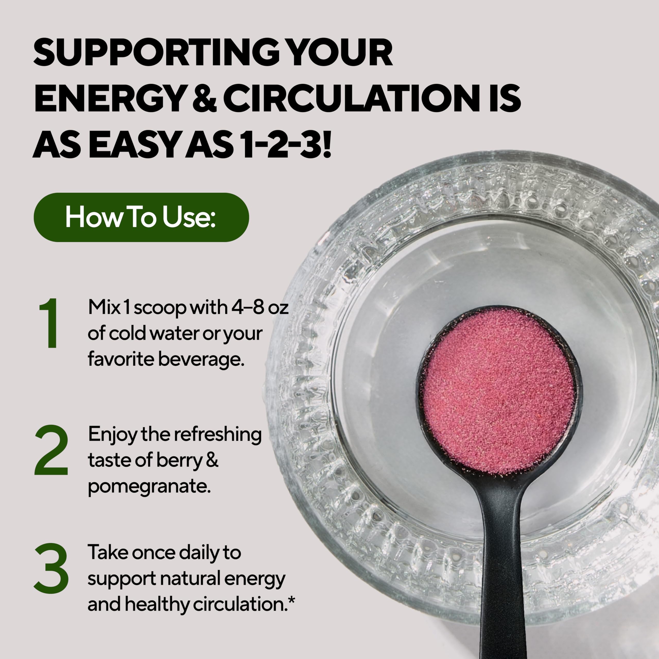 VitaUp Beet Root Powder 8 in 1 – USA Made Beets Powder Supplements with Grape Seed, Hawthorn, Coq10 – with Organic Beetroot for Energy & Circulation Support – Non-GMO, Mixed Berry Flavor, 30 Serving