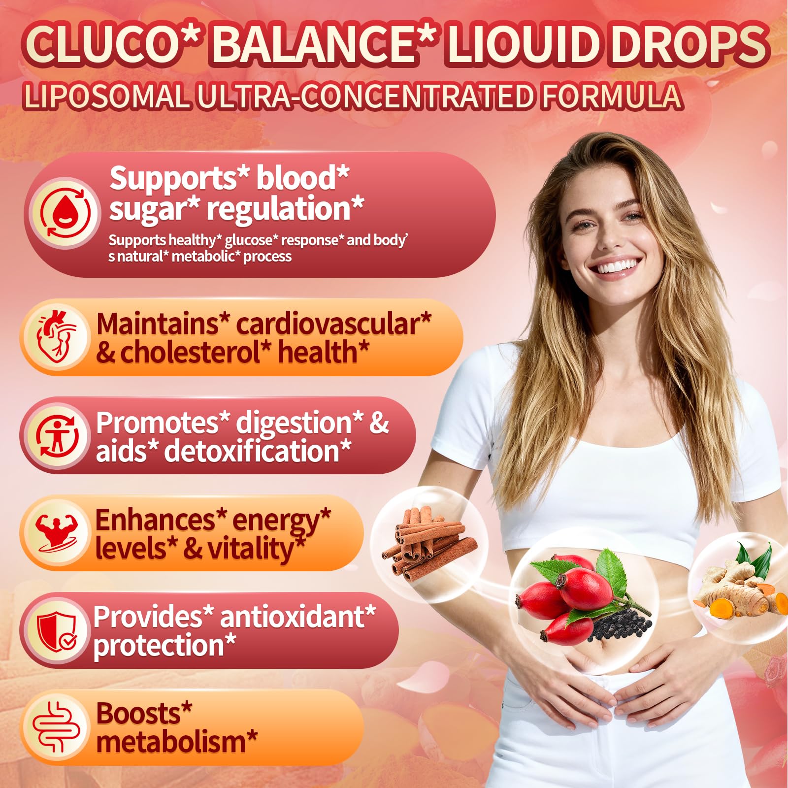 14-in-1 Berberine with Ceylon Cinnamon Supplement Liquid Drops, 1800mg + 30:1 Liposomal Tech with Cayenne Pepper Soursop Chromium Bitter Melon Turmeric Moringa Gymnema Glucomannan, GLP Support 2Bottle