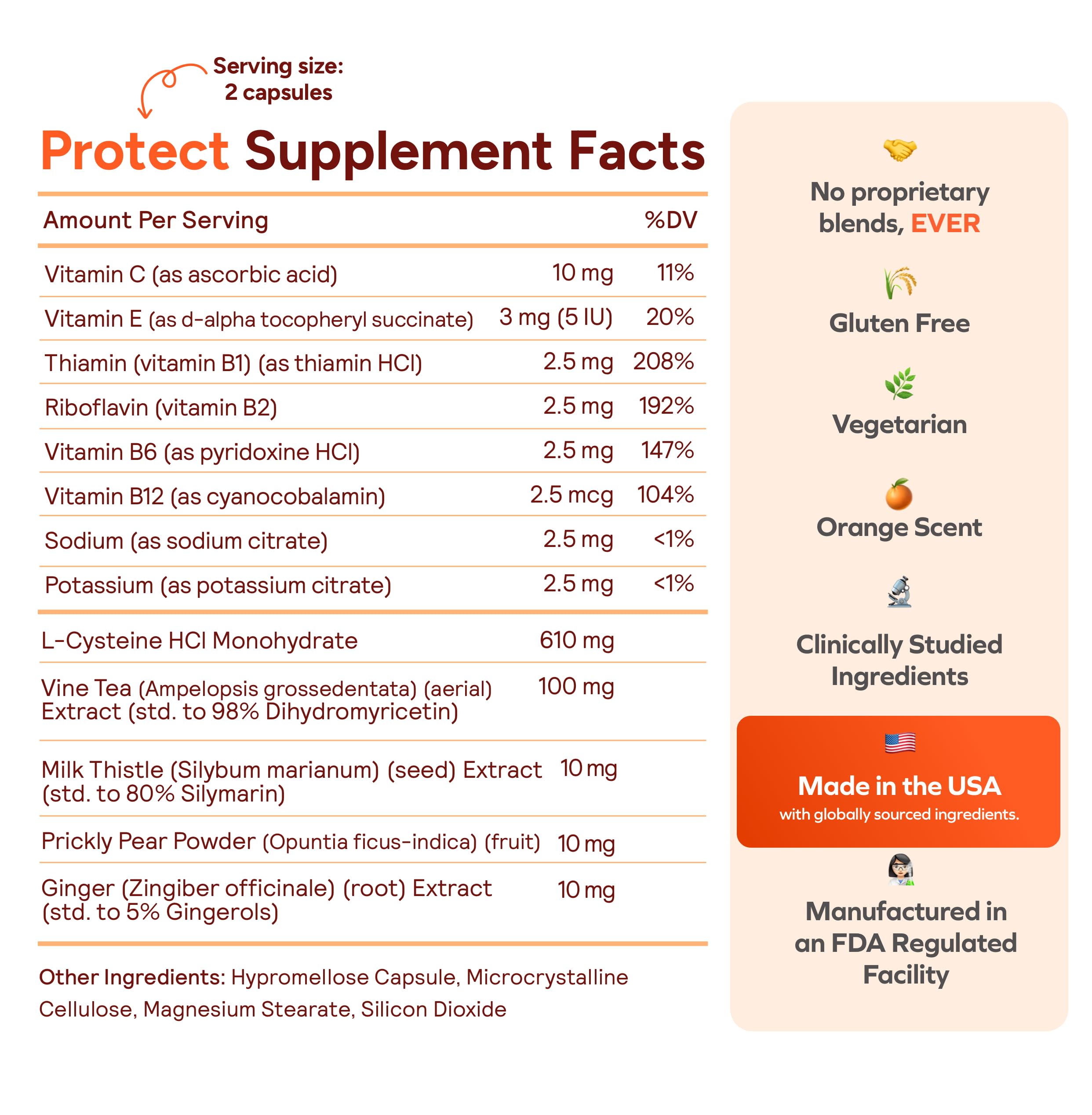 Cheers Protect | Daily Liver Supplement for Drinkers with L-Cysteine + DHM | Increase Glutathione Levels | 30 Doses | Cysteine, Dihydromyricetin, Milk Thistle, Prickly Pear, B-Vitamins, Ginger