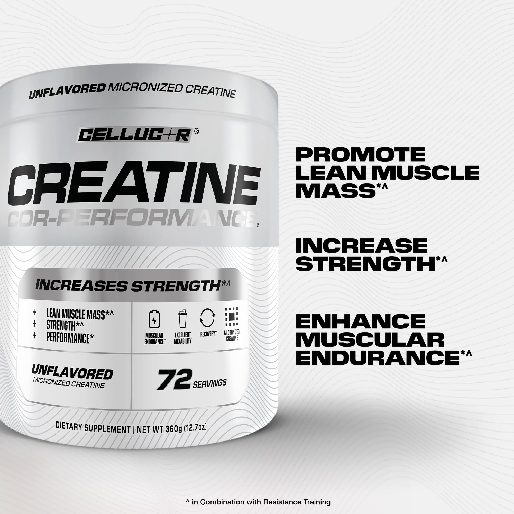 Cellucor Cor-Performance Creatine Monohydrate for Strength and Muscle Growth, 72 Servings
