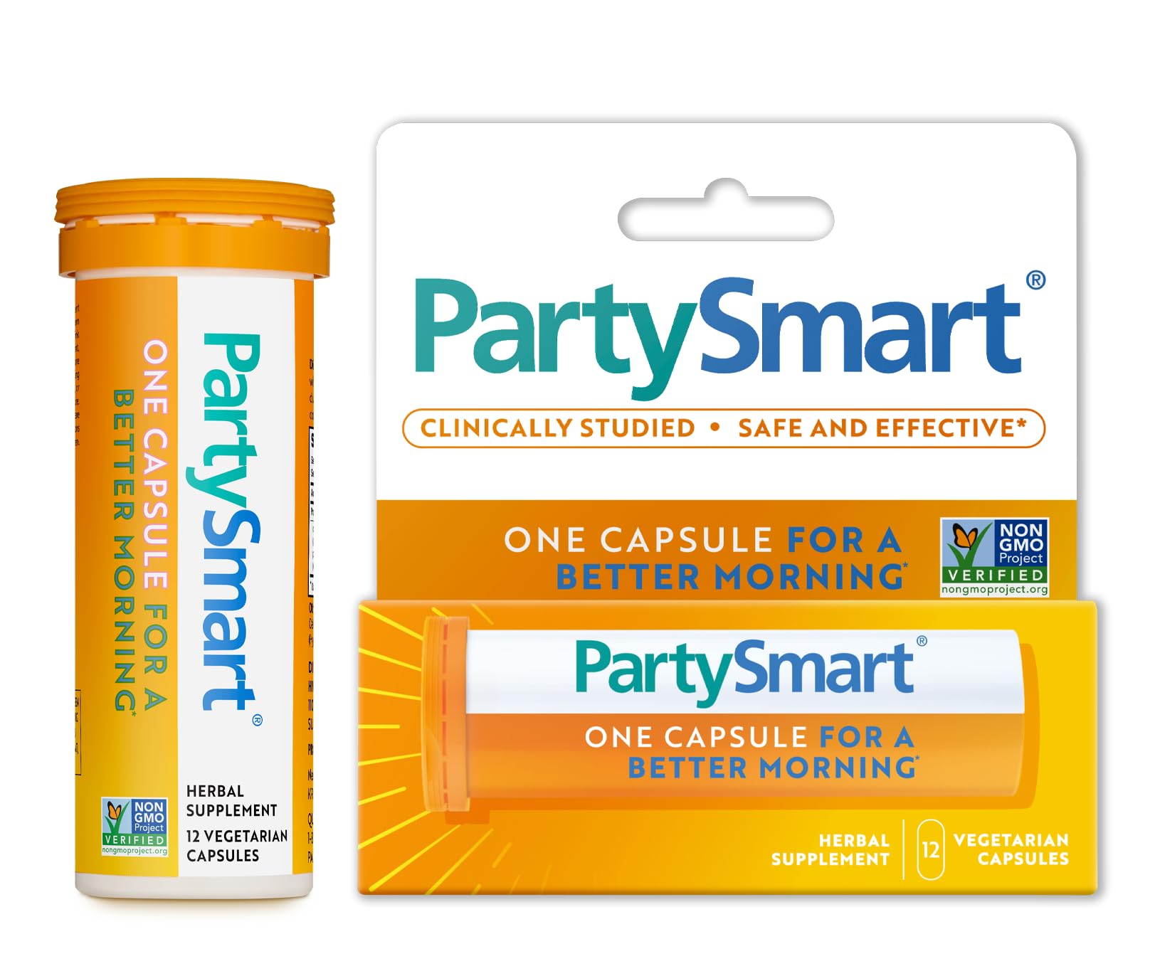 Himalaya PartySmart, 12 Capsule Tube - Alcohol Breakdown Liver Support for a Better Morning After Drinking - Plant Based, Vegan, Non-GMO, Gluten Free, Clinically Studied