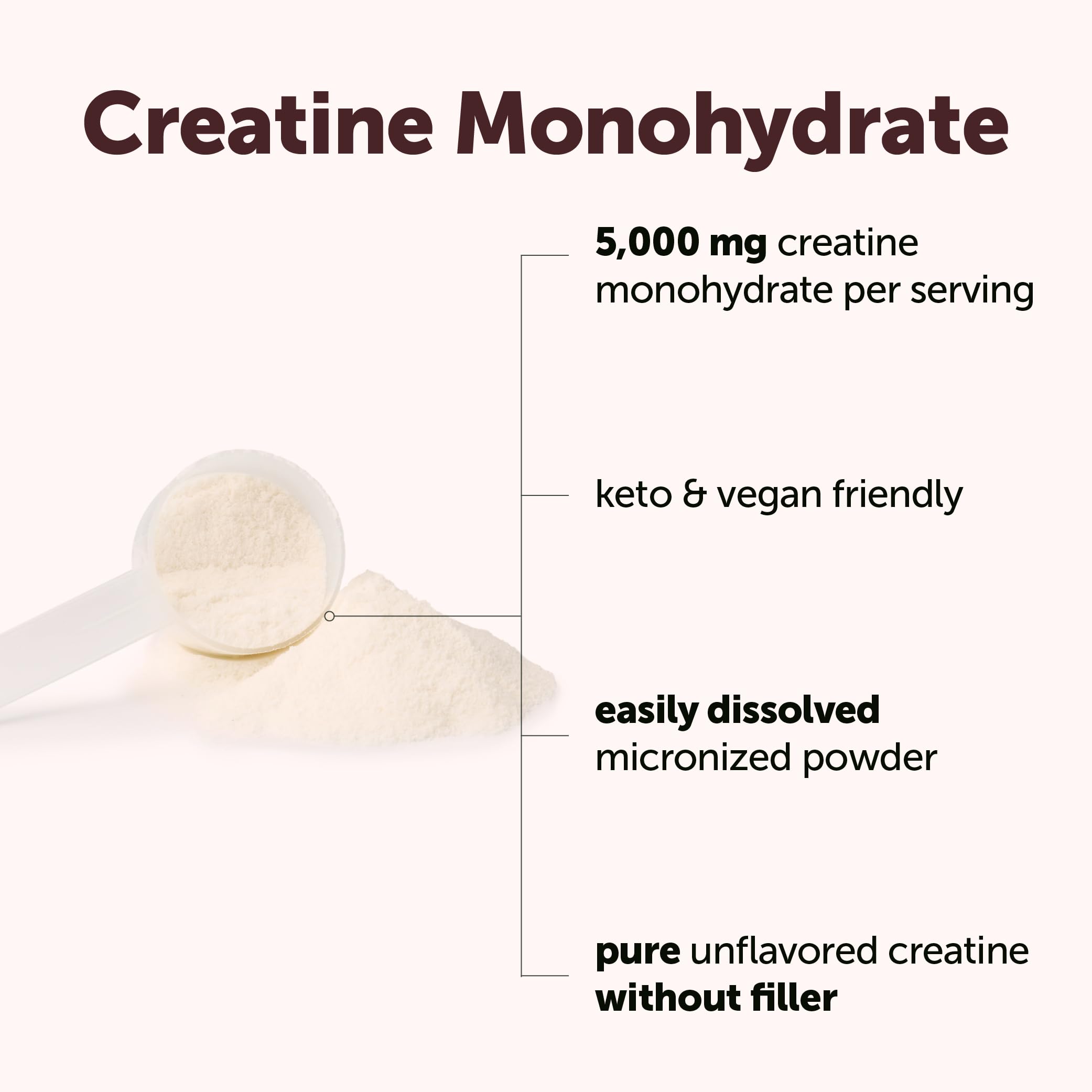 Creatine Monohydrate Powder 500 Grams (1.1 Lb), 5000mg Per Serving, Micronized Creatine Powder, Unflavored, Pure, No Filler, Keto & Vegan, Easy Dissolve Pre Workout* Creatine for Women and Men