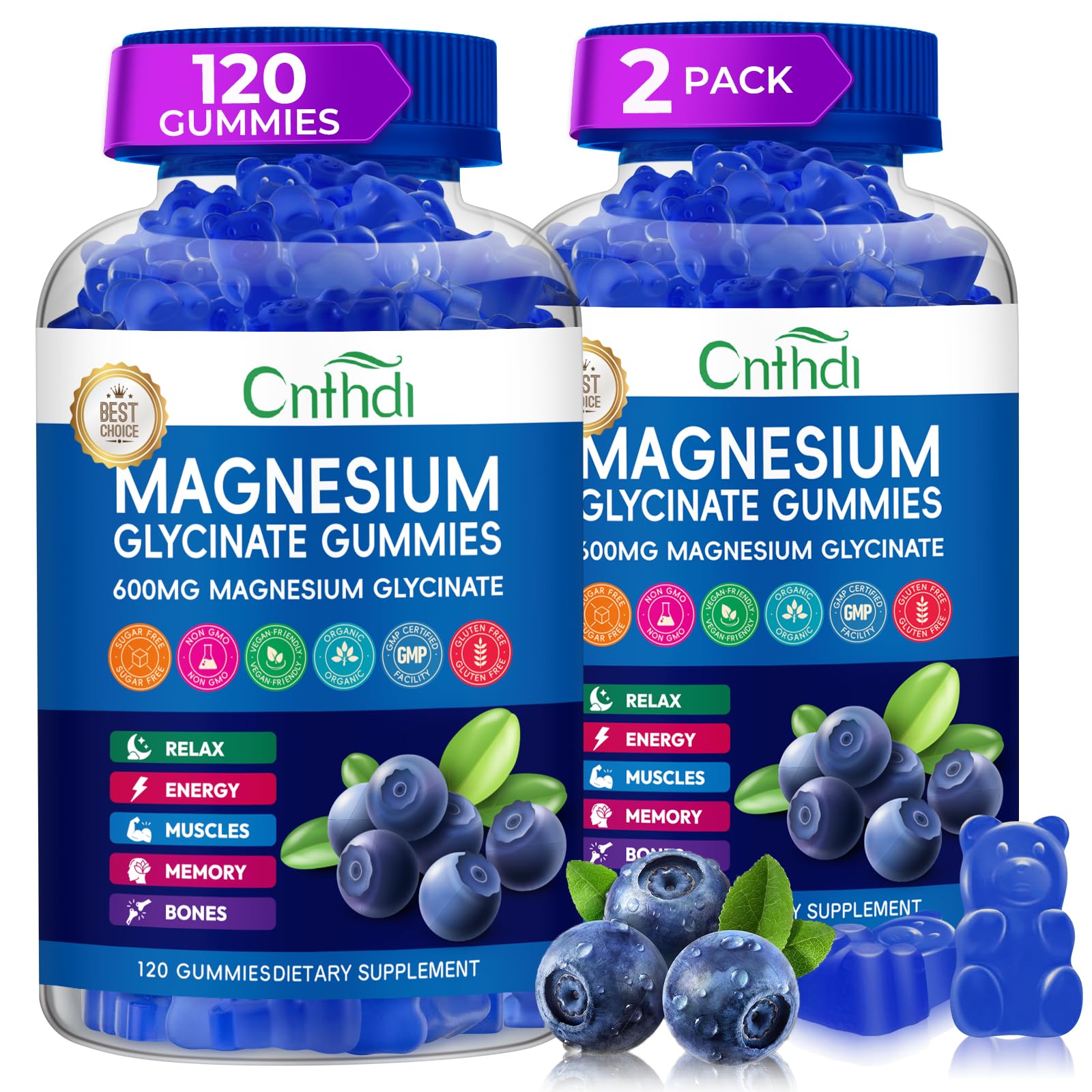 Magnesium Glycinate Gummies 600mg, Sugar Free Chewable Magnesium Gummies for Adults & Kids Relaxation, Bone Health, Stress Relief, Night Rest, No Melatonin, Gluten Free, Non GMO, Pectin, 240 Count