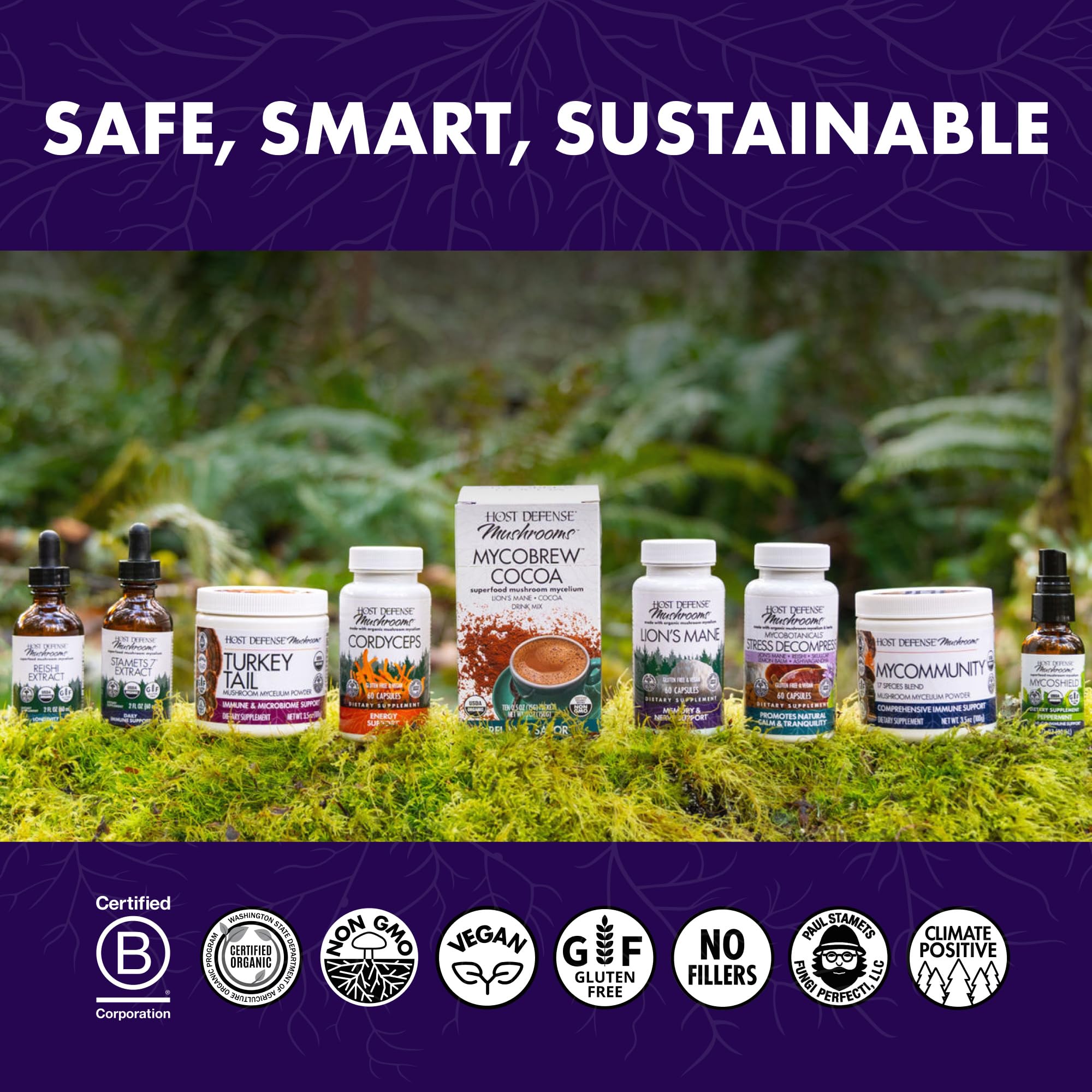 Host Defense MyCommunity Capsules - 17 Species Blend Mushroom Supplement for Immune Support - Herbal Aid with Lion's Mane, Reishi. Chaga, Cordyceps, Turkey Tail & More - 120 Capsules