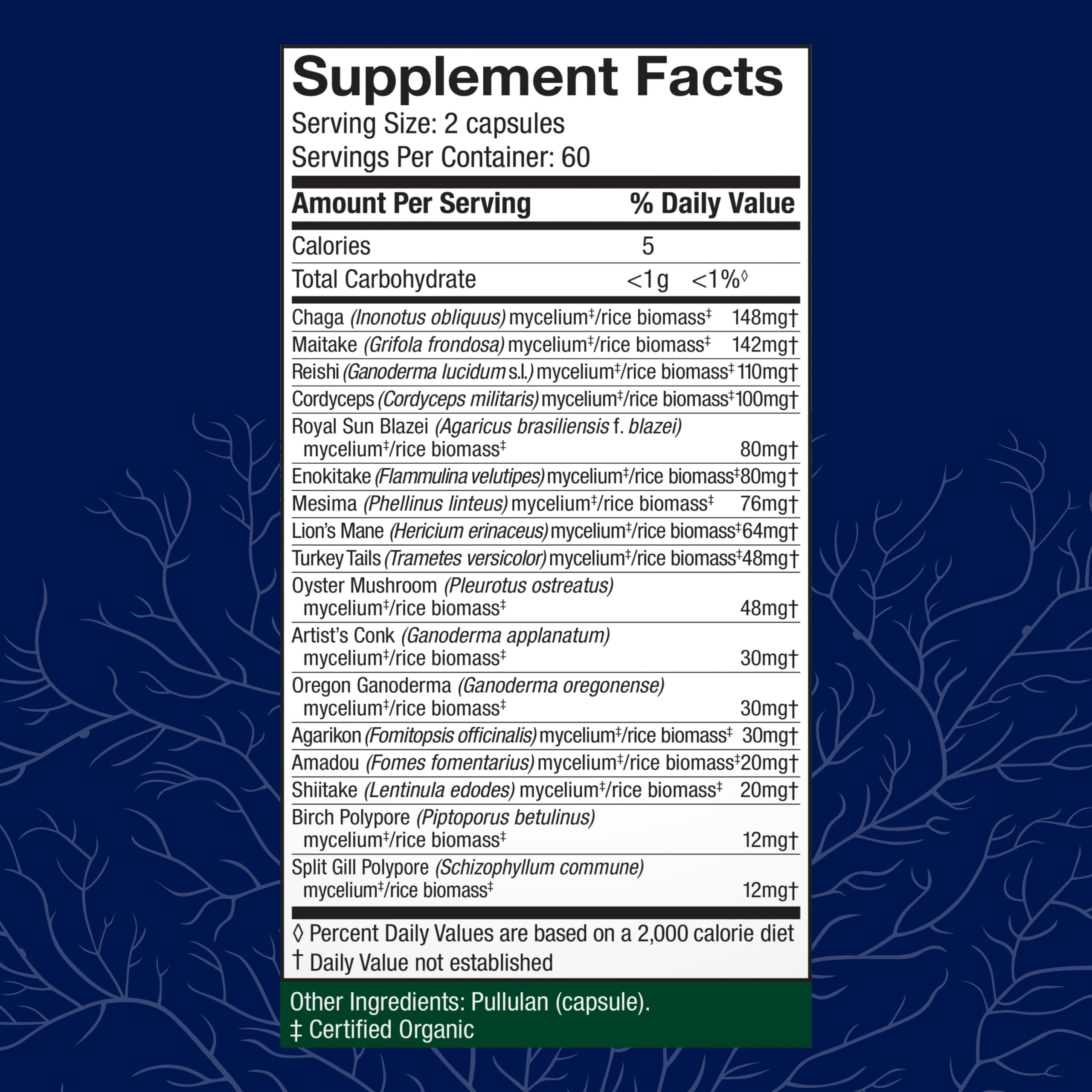 Host Defense MyCommunity Capsules - 17 Species Blend Mushroom Supplement for Immune Support - Herbal Aid with Lion's Mane, Reishi. Chaga, Cordyceps, Turkey Tail & More - 120 Capsules