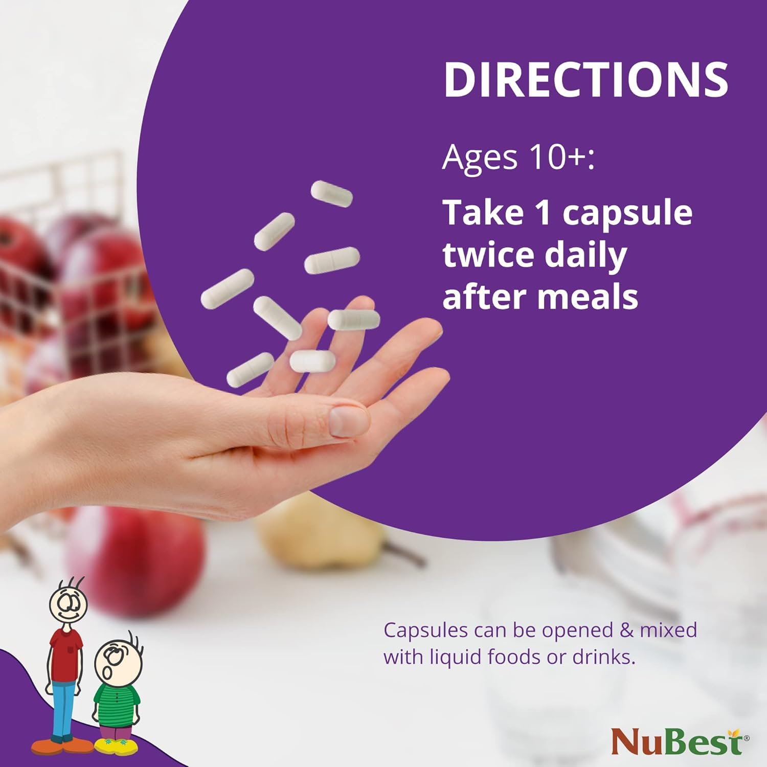 NuBest Tall 10+ Premium Bone Strength Formula, Enhanced Immunity and Overall Health for Age 10+ with Calcium, Vitamin D3, Vitamin K2, and Multivitamins | 60 Capsules | 1 Month Supply