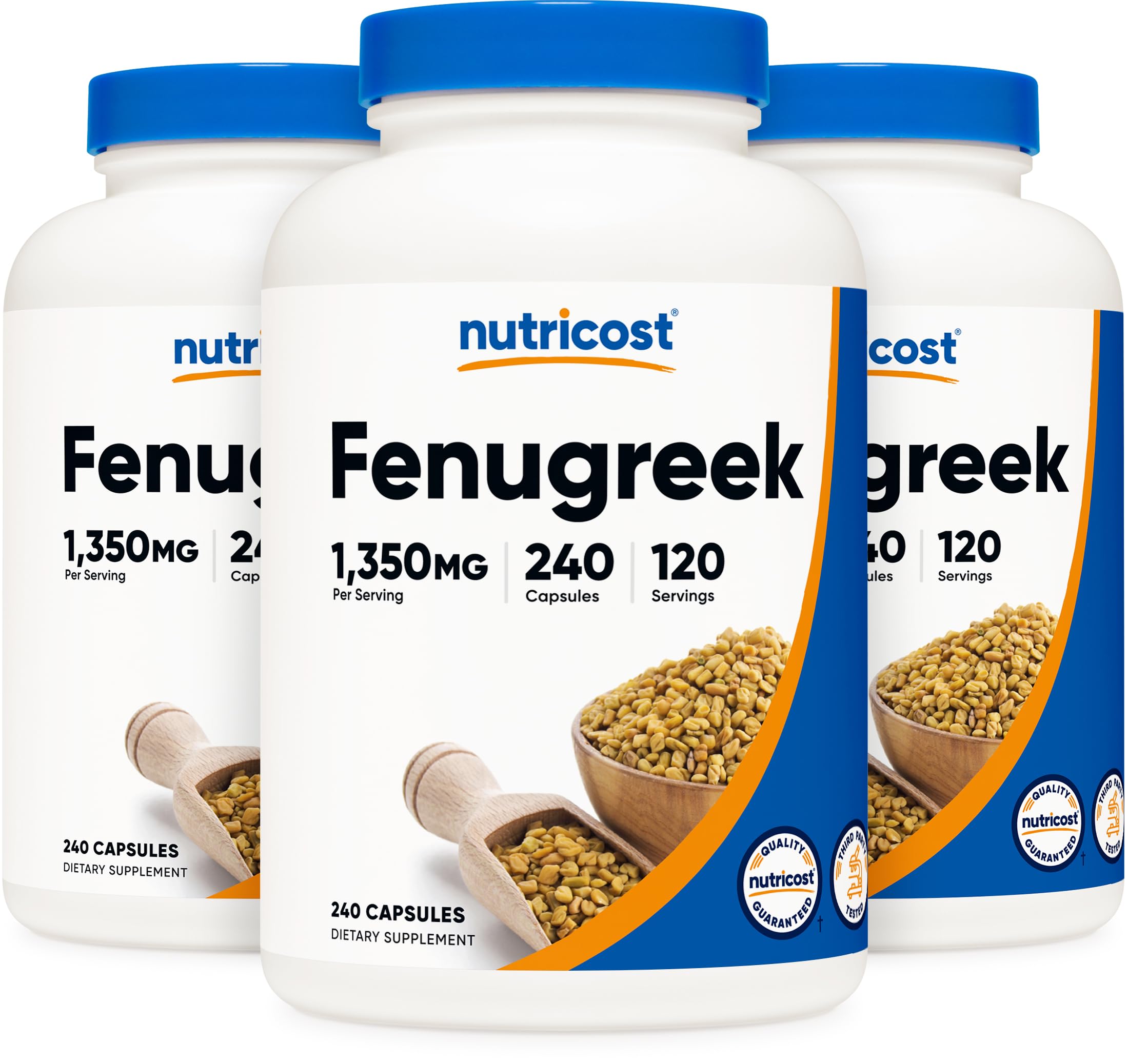 Nutricost Fenugreek Seed 1350mg, 240 Capsules (3 Bottles) - Gluten Free, Non-GMO