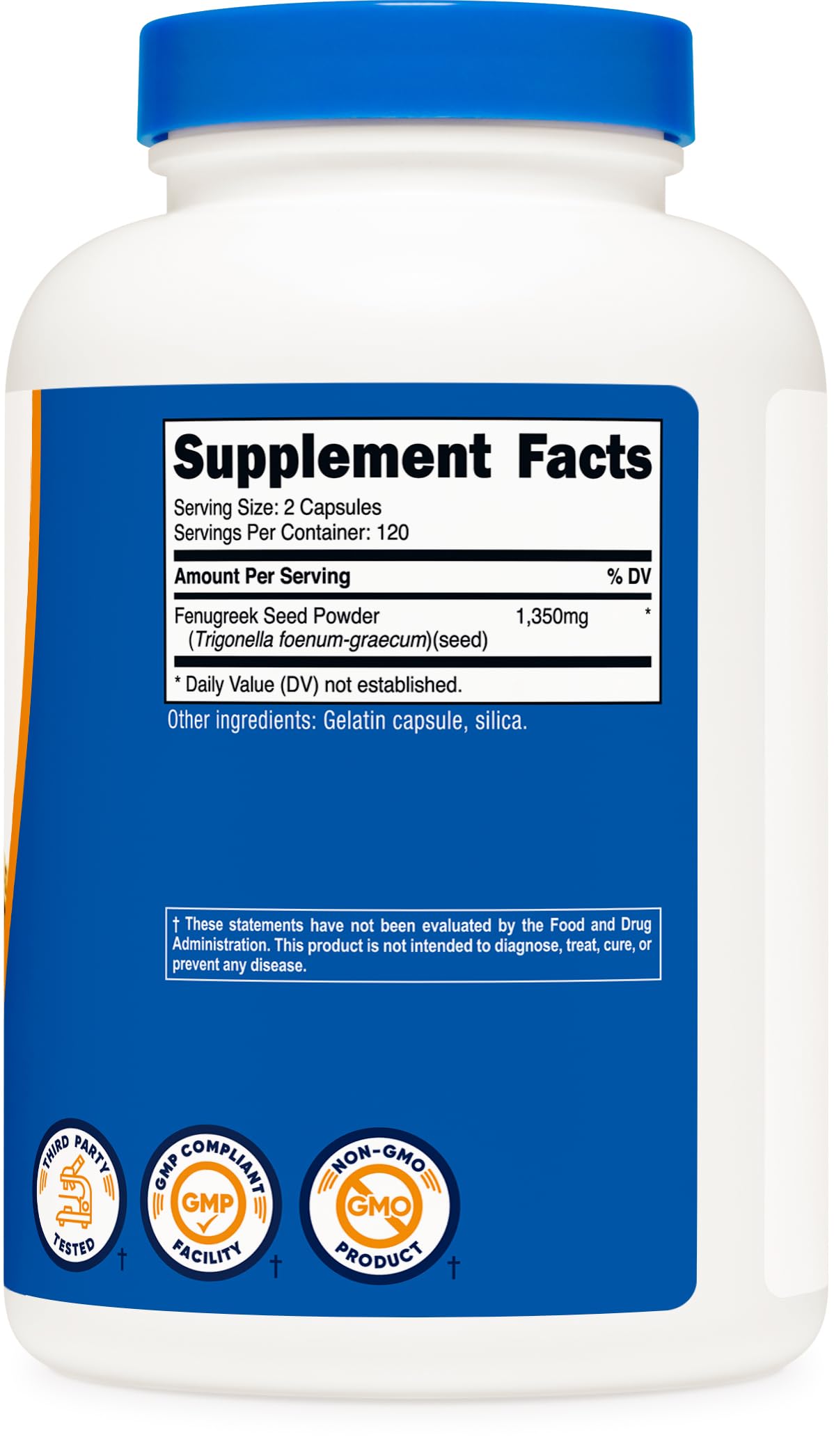 Nutricost Fenugreek Seed 1350mg, 240 Capsules (3 Bottles) - Gluten Free, Non-GMO