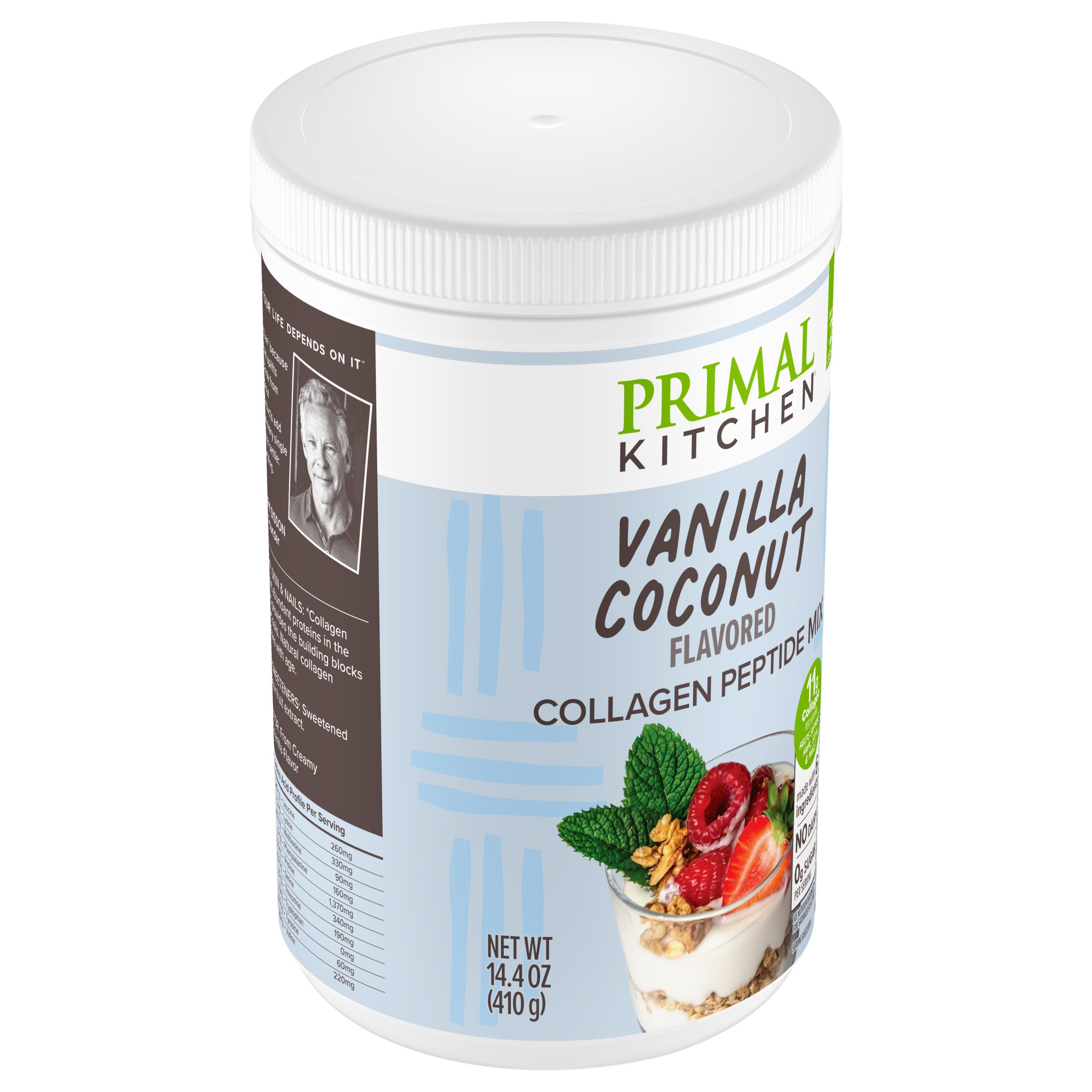 Primal Kitchen Vanilla Collagen Fuel® Drink Mix, Vanilla Coconut Collagen Peptides, No Dairy or Artificial Sweeteners, 14.4 Ounces