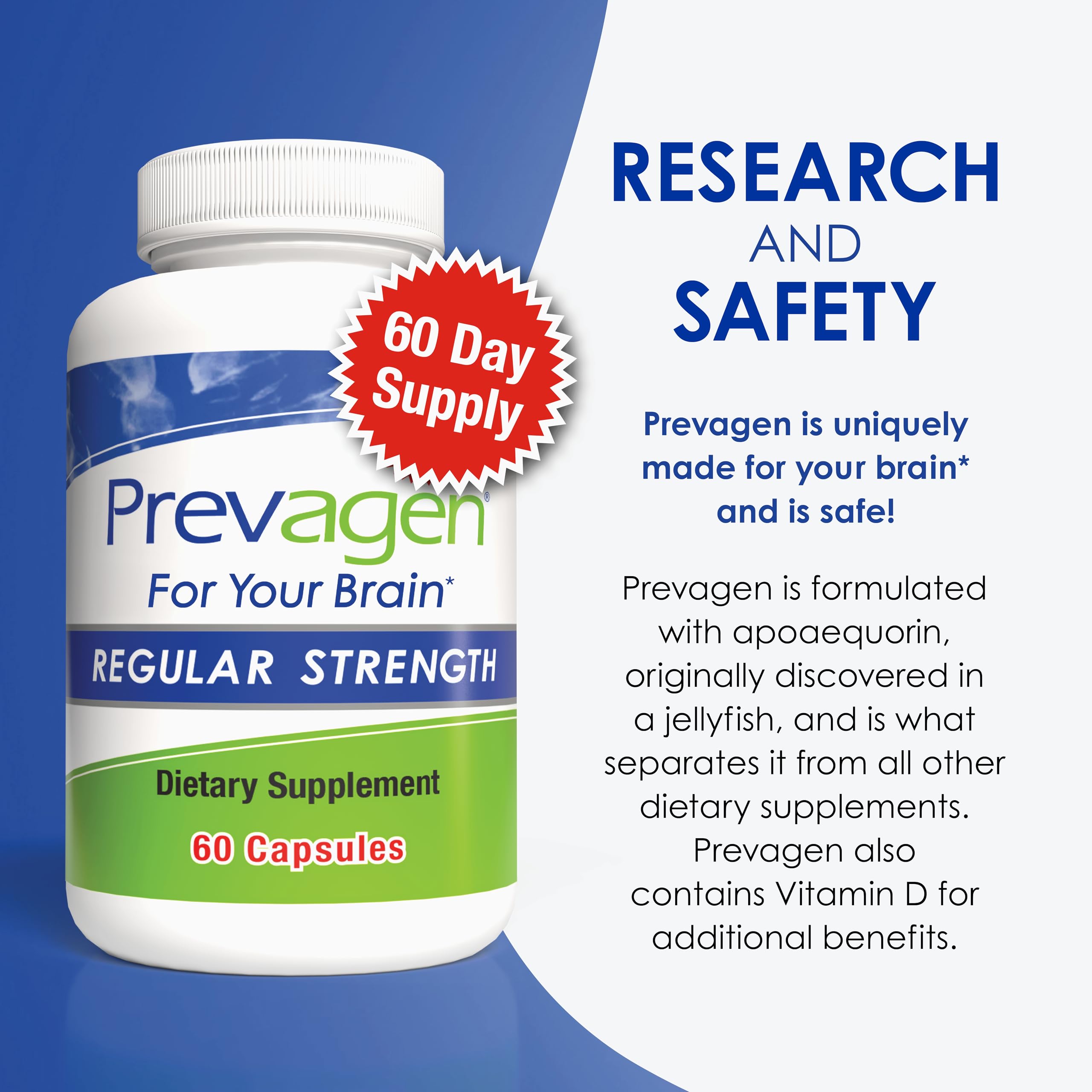 Prevagen Regular Strength - 120 Capsules (4 Month Supply) | Formulated for Your Brain | 10mg of Apoaequorin Plus Vitamin D3 with 7-Day Pill Minder