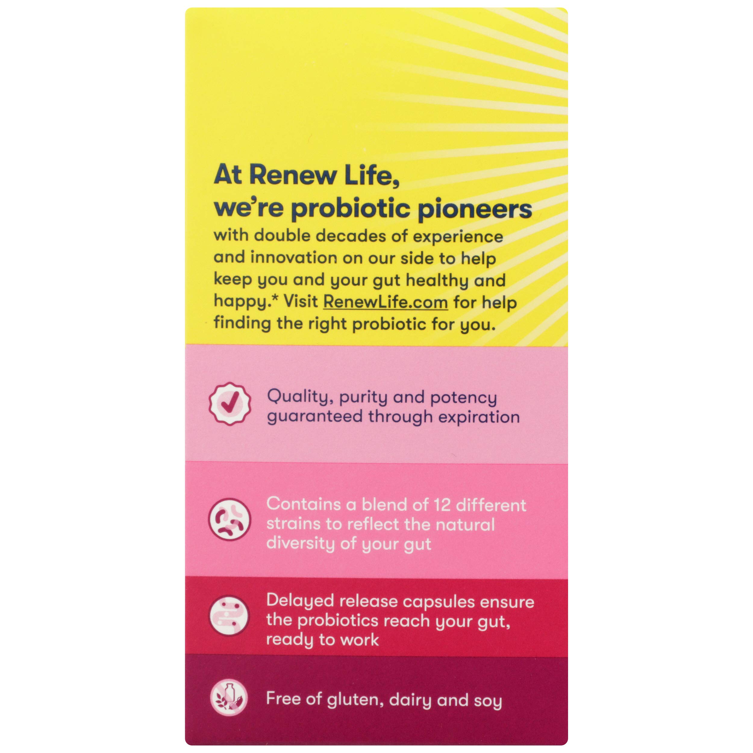 Renew Life Women's Probiotic Capsules, Supports pH Balance for Women, Vaginal, Urinary, Digestive and Immune Health, L. Rhamnosus GG, Dairy, Soy and Gluten-Free, 90 Billion CFU - 60 Ct