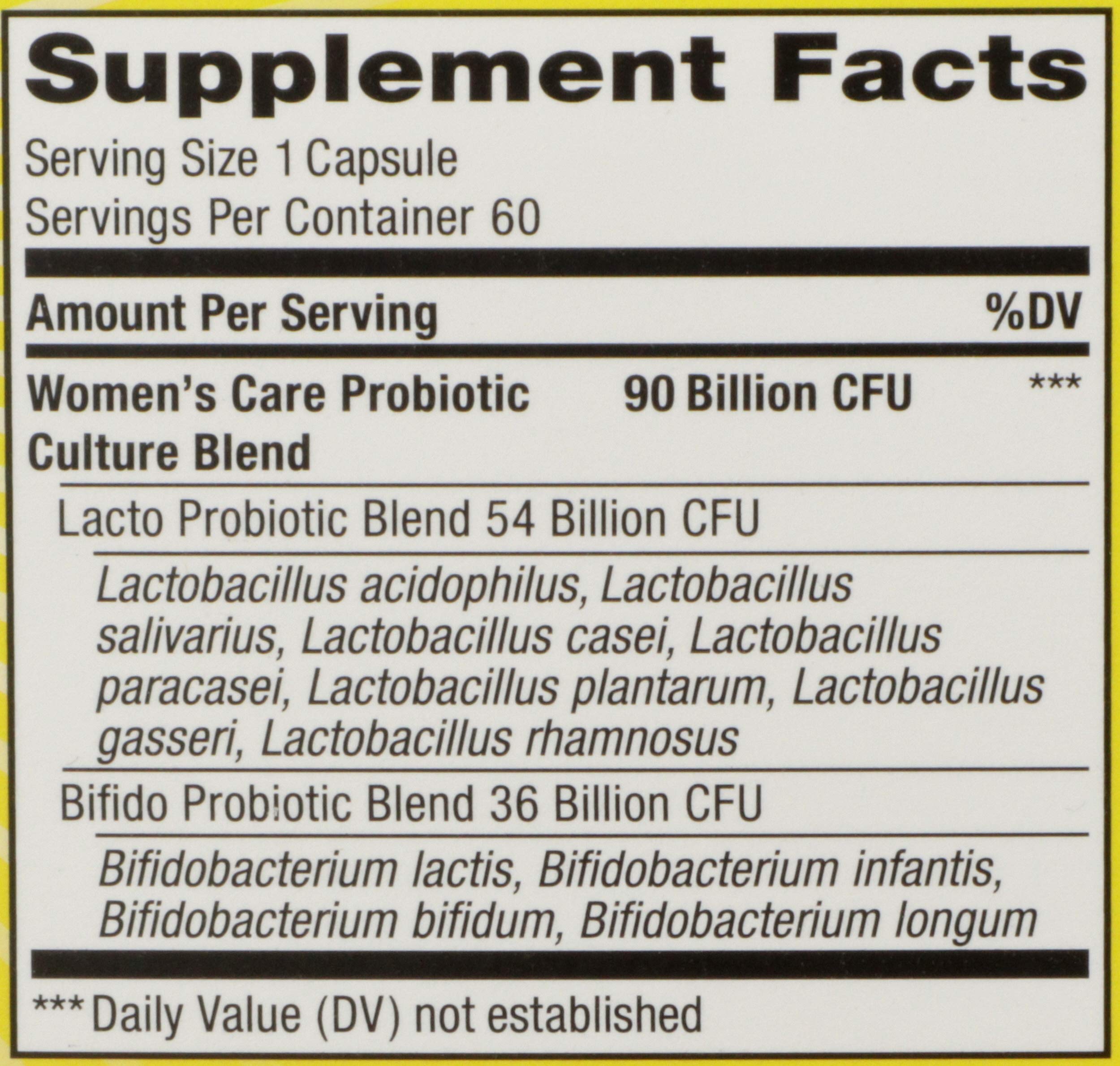 Renew Life Women's Probiotic Capsules, Supports pH Balance for Women, Vaginal, Urinary, Digestive and Immune Health, L. Rhamnosus GG, Dairy, Soy and Gluten-Free, 90 Billion CFU - 60 Ct
