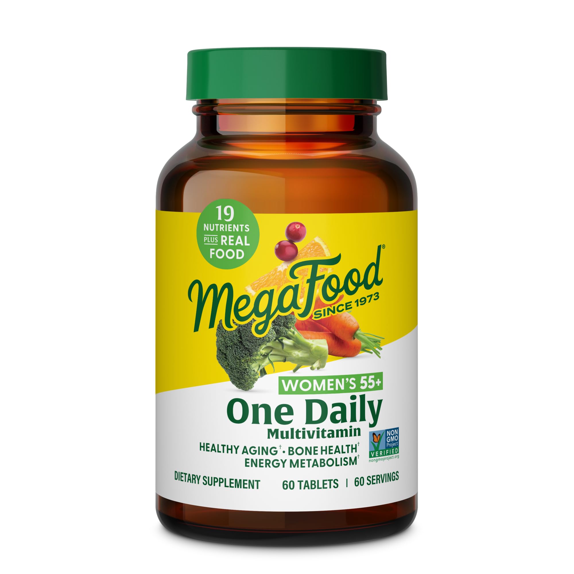 MegaFood, Women Over 55 One Daily, Supports Optimal Health and Wellbeing, Multivitamin and Mineral Dietary Supplement, Vegetarian, 60 tablets (60 servings)