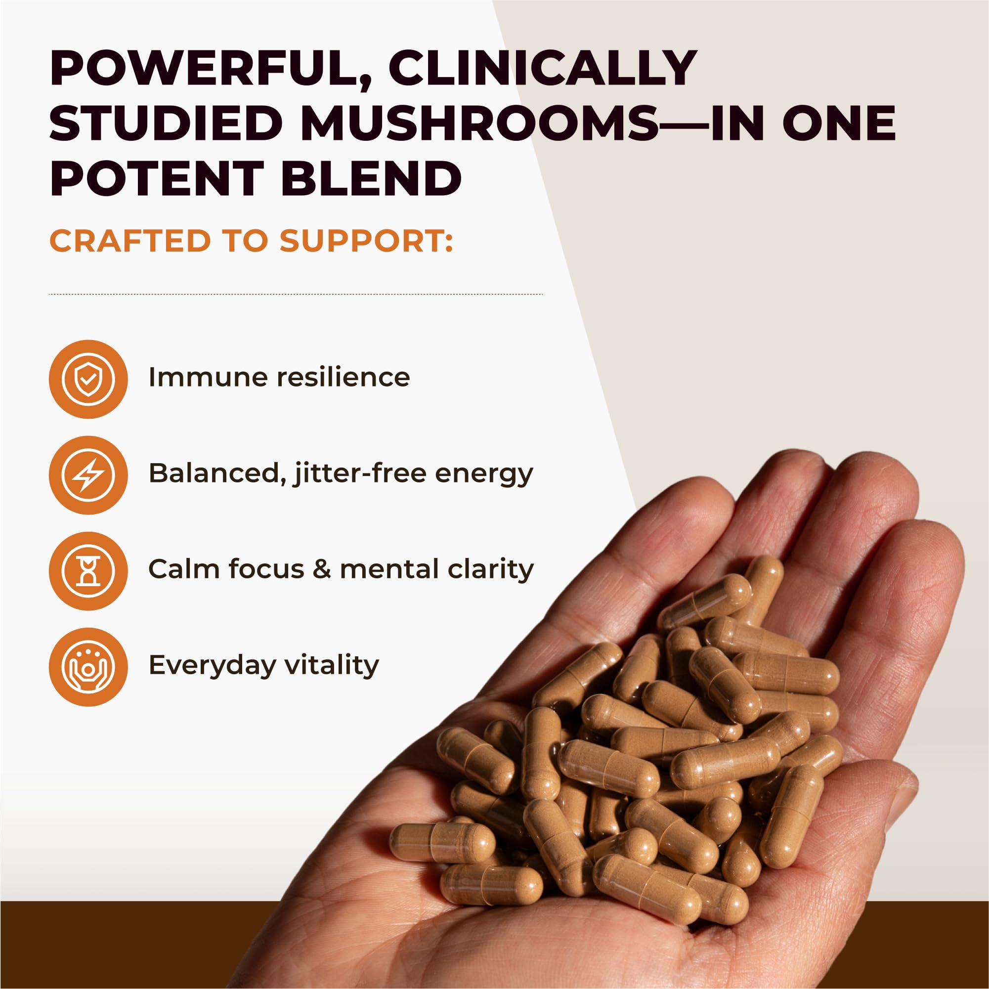 Naturealm Sacred 7 Mushroom 7-in-1 Blend Capsules Supplement (30 Day Supply) | Supports Daily Immune Defense & Focus | Lions Mane, Reishi, Chaga & More | Organic, Premium 100% Fruiting Body Extract