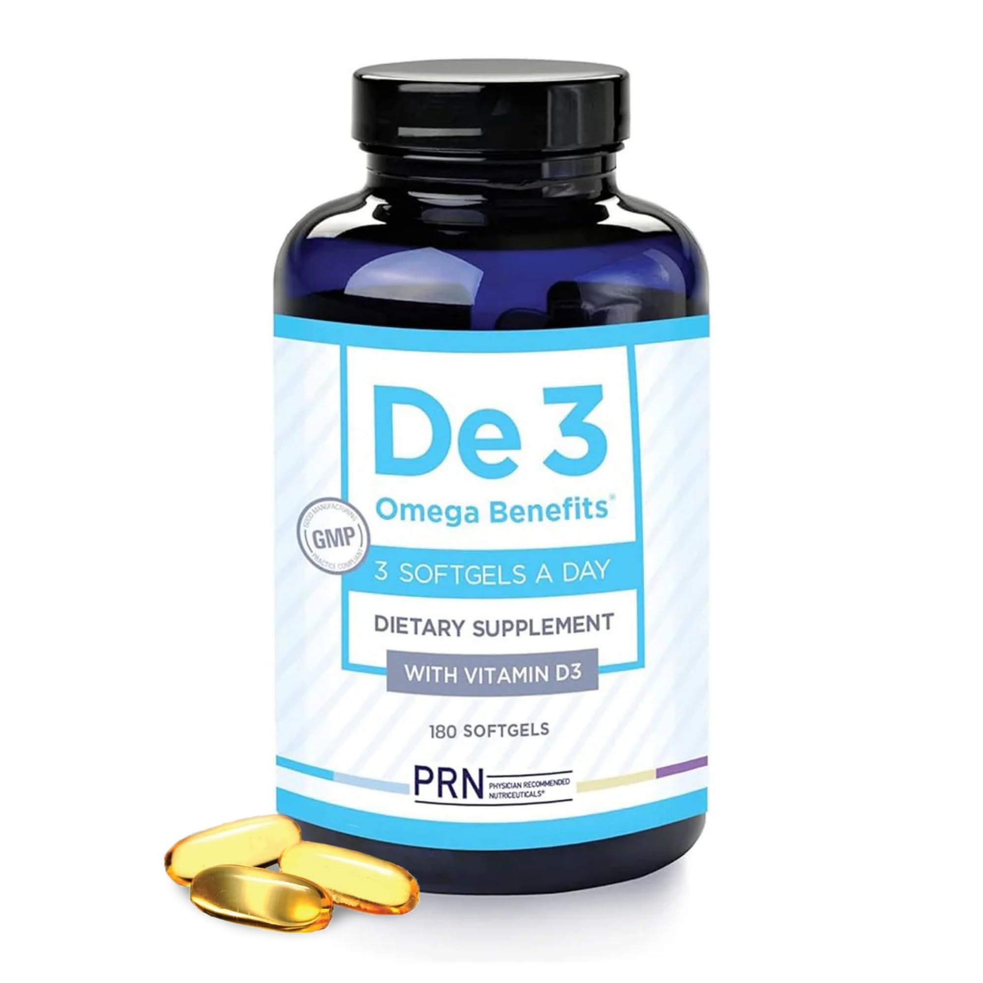 De3 Dry Eye Ultra Pure rTG Omega 3 – Support for Dry Eyes - 2400 mg EPA & DHA – New & Improved-Burpless-3 per day serving, 2-month supply
