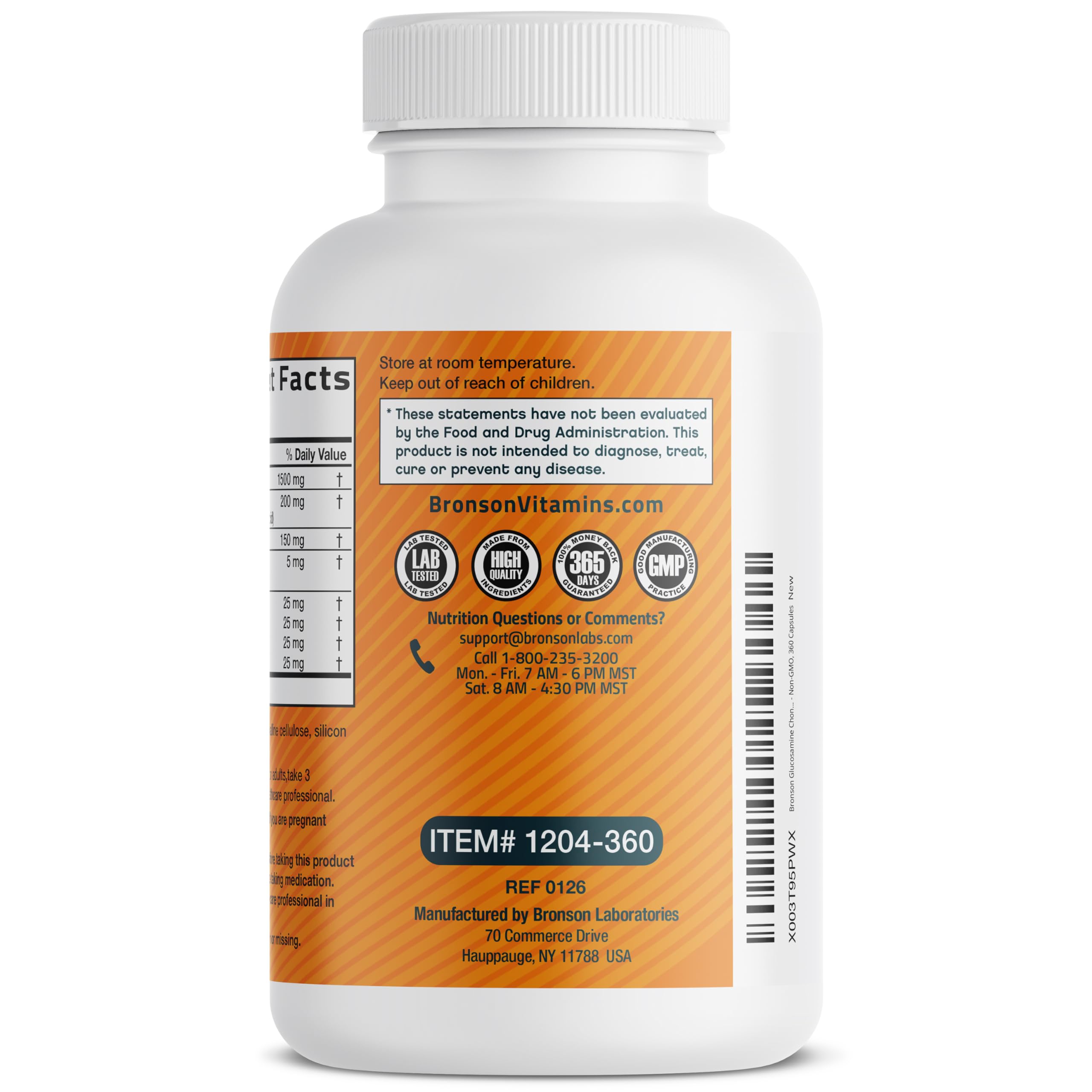Bronson Glucosamine Chondroitin Turmeric & MSM Advanced Joint & Cartilage Formula, Supports Healthy Joints, Mobility & Cartilage - Non-GMO, 360 Capsules