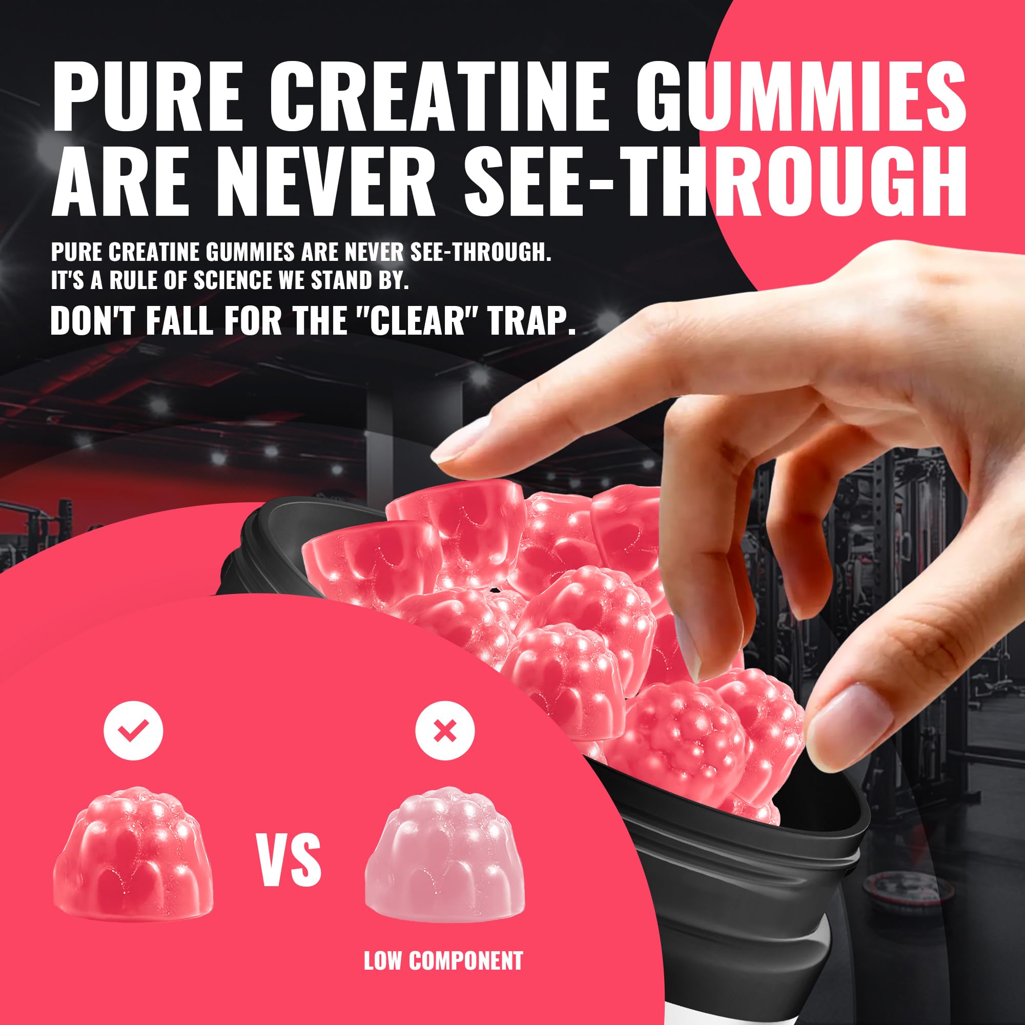 Natures Aid NSF Certified Creatine Gummy 5g - Creatine Monohydrate Gummies – Pre-Workout Energy & Muscle Growth Support for Men & Women | Peach Electrolyte Gummies (135 Count)