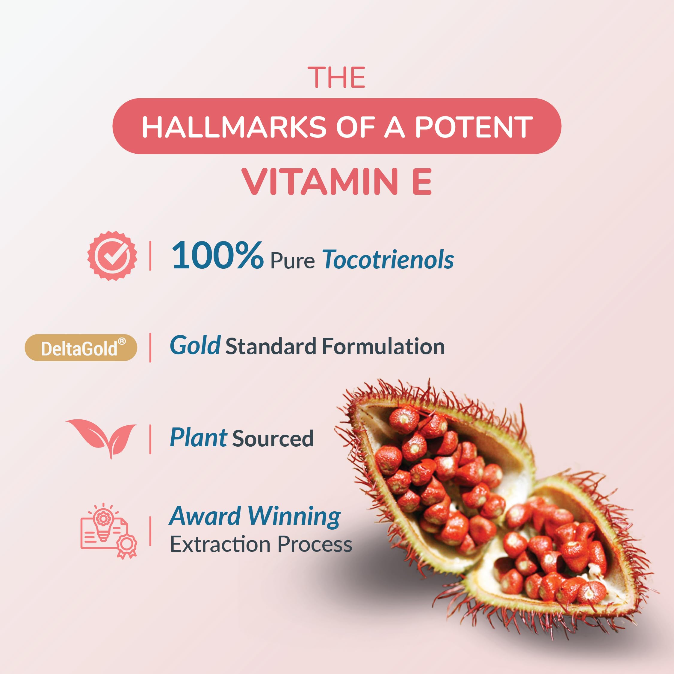 Wellness Extract Eannatto Tocotrienols Vitamin E Supplements Tocopherol Free, Supports Immune Health, Non-GMO, Gluten Free & Antioxidant (300MG 60 Softgels)