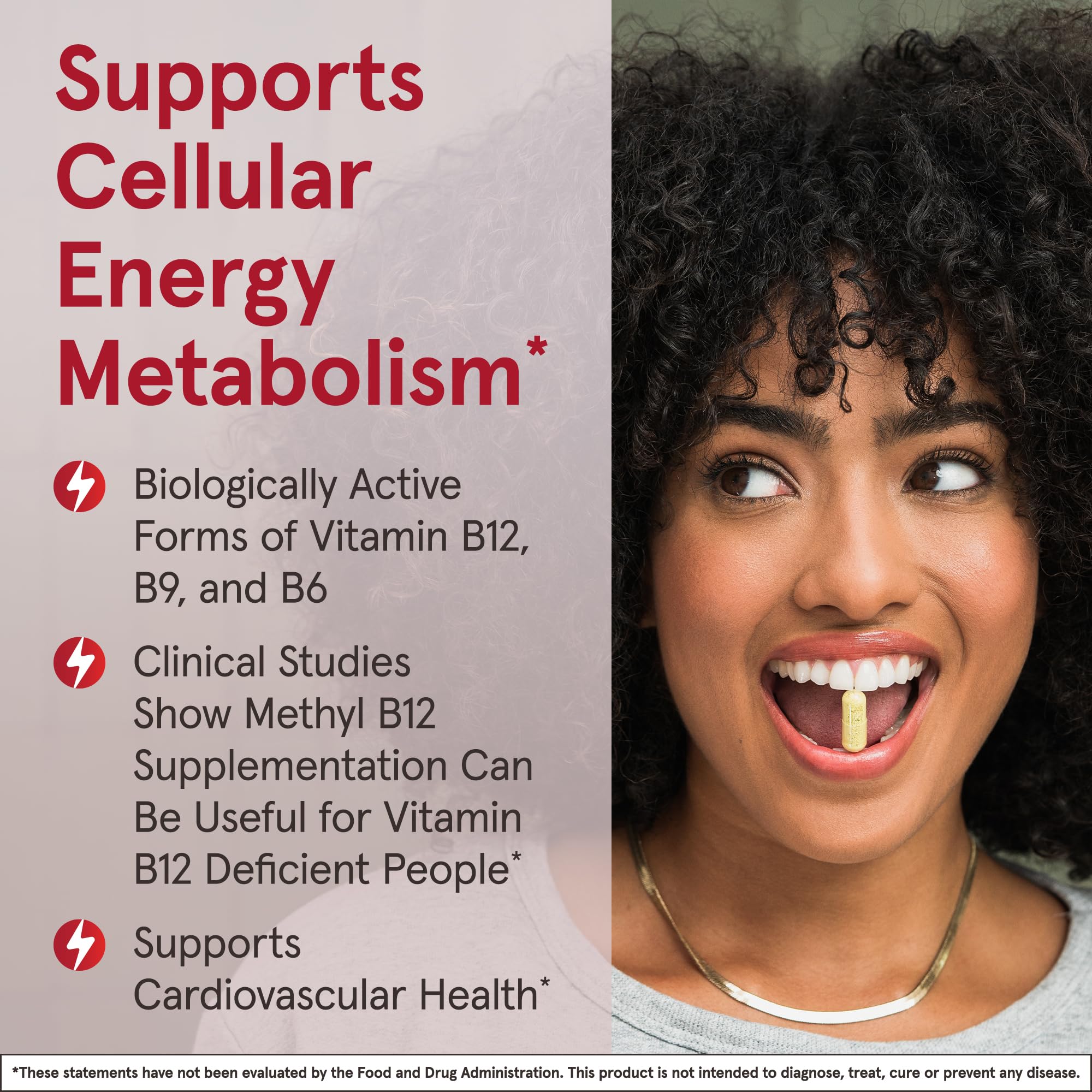 Jarrow Formulas Ultra Strength Methyl B-12 5000 mcg & Methyl Folate 800 mcg + P-5-P, Supplement for Cellular Energy Metabolism and Cardiovascular Support, 60 Chewable Tablets, 60 Day Supply, 12 Packs