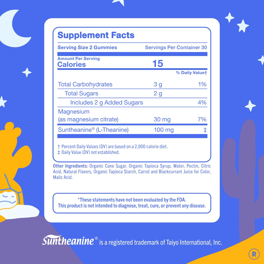 FIRST DAY Kids Magnesium Citrate Gummies (Ages 4+) with No Melatonin | Calm Kids Magnesium Gummies | Bedtime Supplement for Better Sleep with Suntheanine® L-Theanine | Strawberry | 30-Days Supply