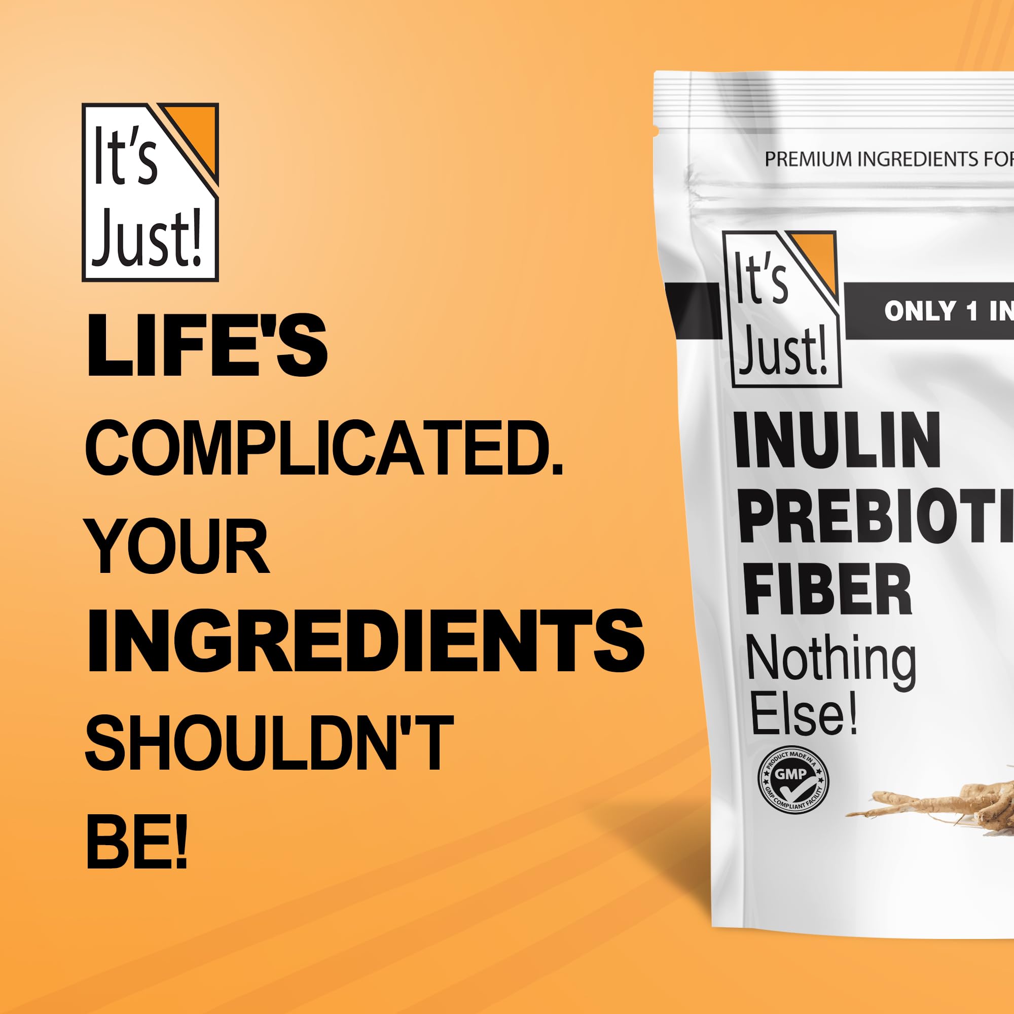 It's Just! - Inulin Prebiotic Fiber Sweetener, Product of Belgium, Chicory Root Powder (4 Pound (Pack of 1))
