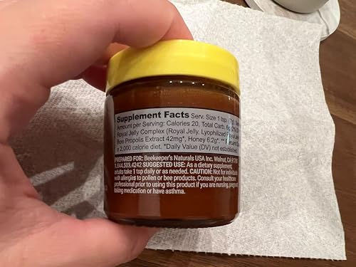 Superfood Honey by Beekeeper's Naturals - Bee Pollen, Royal Jelly, Propolis, Honey - Natural Energy, Immune Support, Mental Clarity, Athletic Performance (4.4 oz)