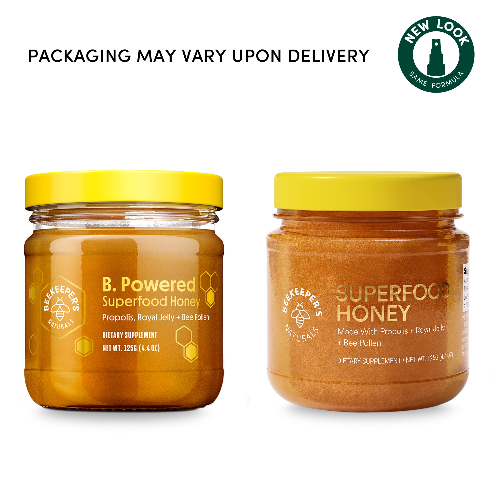 Superfood Honey by Beekeeper's Naturals - Bee Pollen, Royal Jelly, Propolis, Honey - Natural Energy, Immune Support, Mental Clarity, Athletic Performance (4.4 oz)