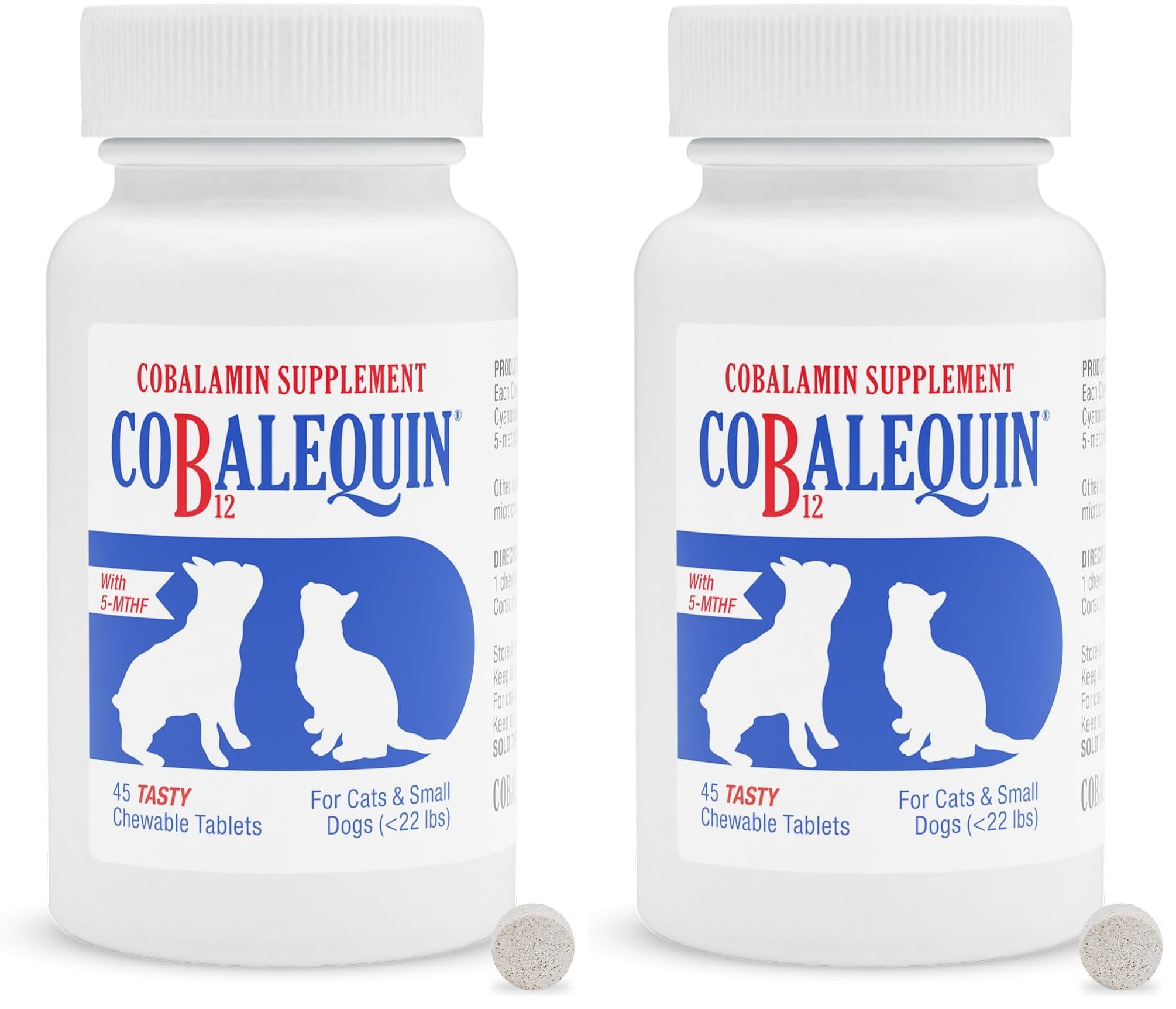 Nutramax Laboratories Cobalequin B12 Supplement for Cats and Small Dogs, 45 Count (Pack of 2)