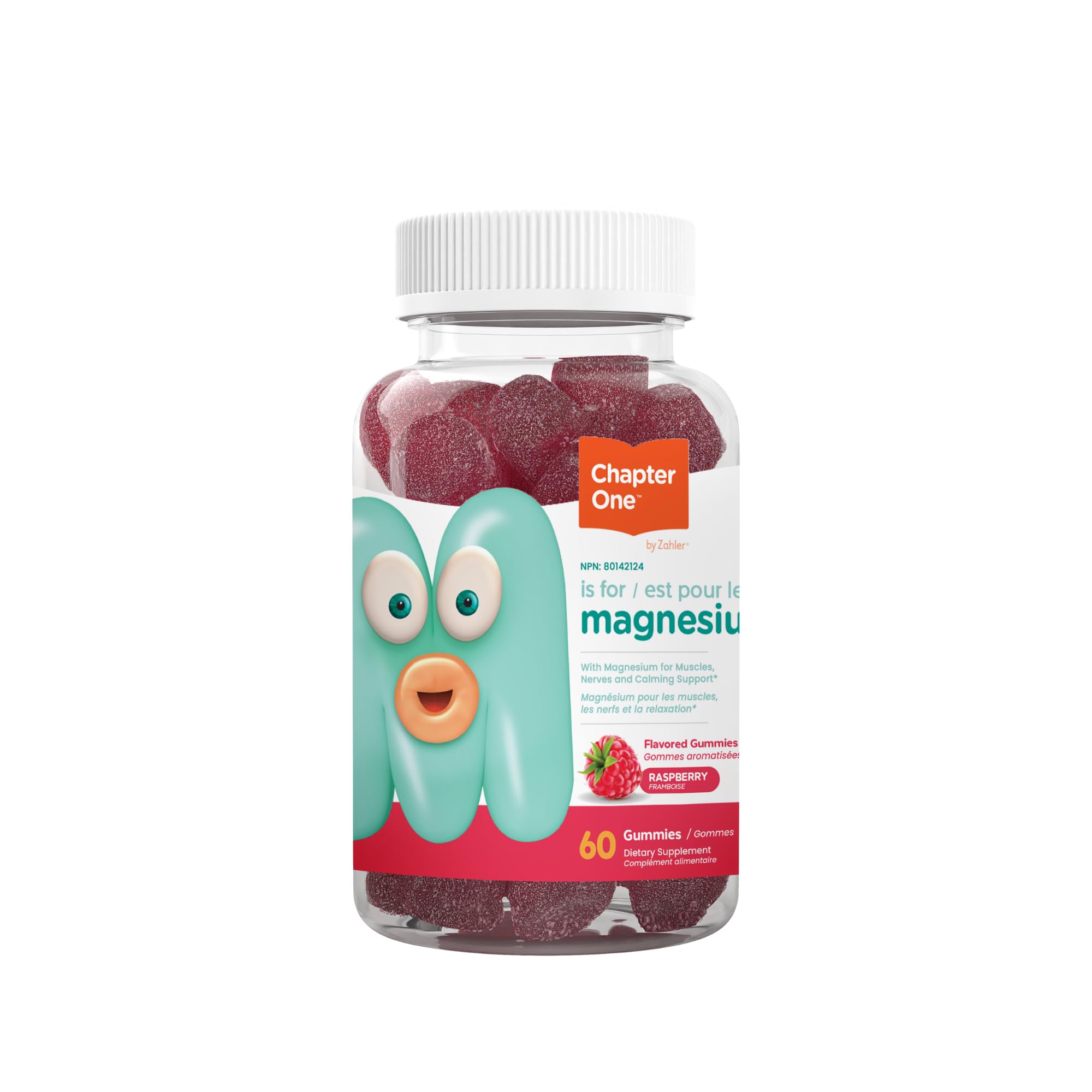 Chapter One Magnesium Gummies, Great Tasting Magnesium for Kids, Calm Kids Magnesium, Magnesium Gummies for Women and Men, Certified Kosher, (60 Flavored Gummies)