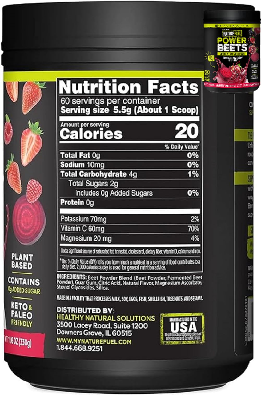 Amazing Grass Greens Blend Superfood: Super Greens Powder Smoothie Mix for Boost Energy, 60 Servings & Nature Fuel Power Beets Powder, Beet Root Powder, Support Natural Energy, 60 Servings