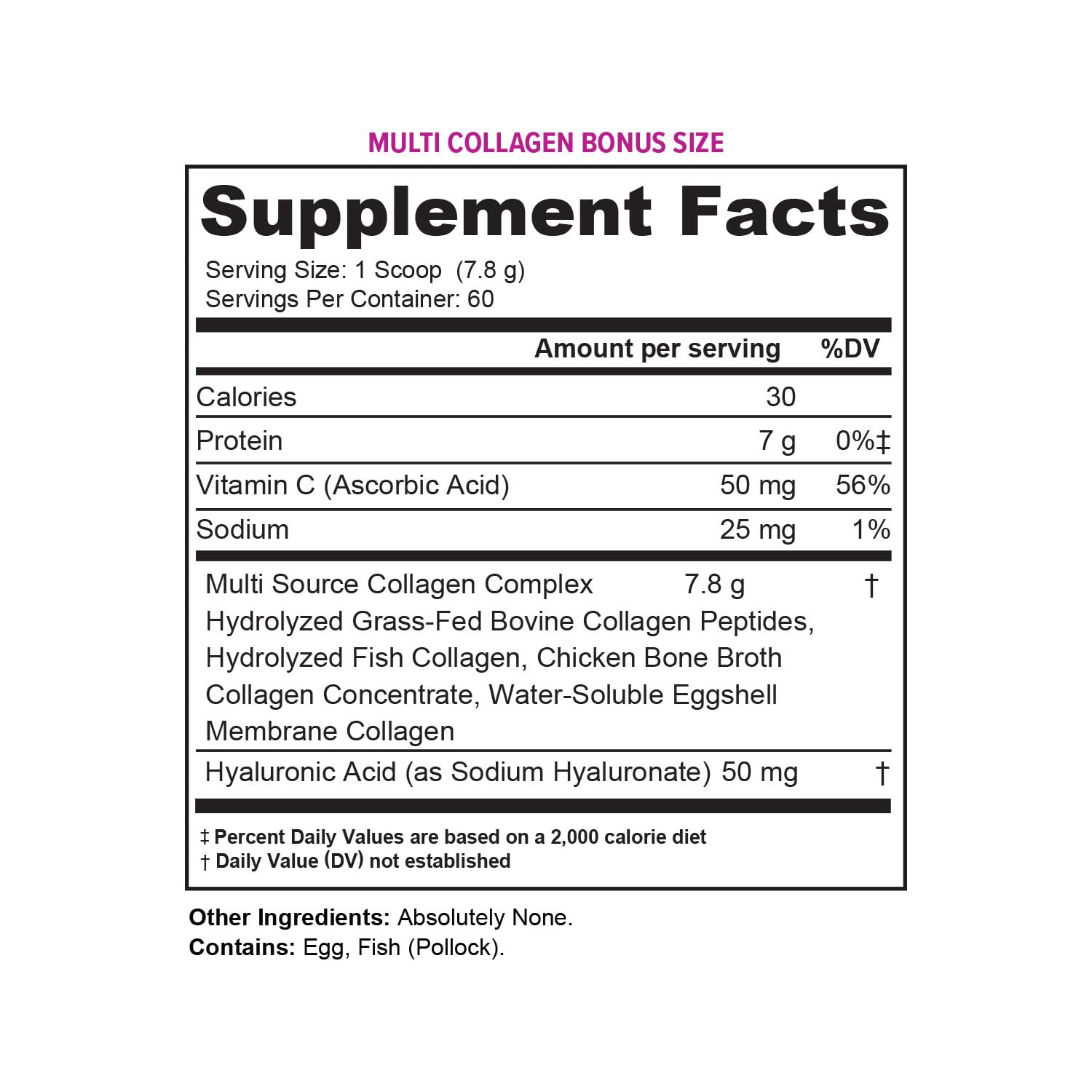 Multi Collagen Peptides Powder for Women - Hydrolyzed Unflavored Collagen Powder for Women with Types I II III V & X plus Vitamin C & Hyaluronic Acid for Beautiful Hair Skin and Nails - 60 Servings